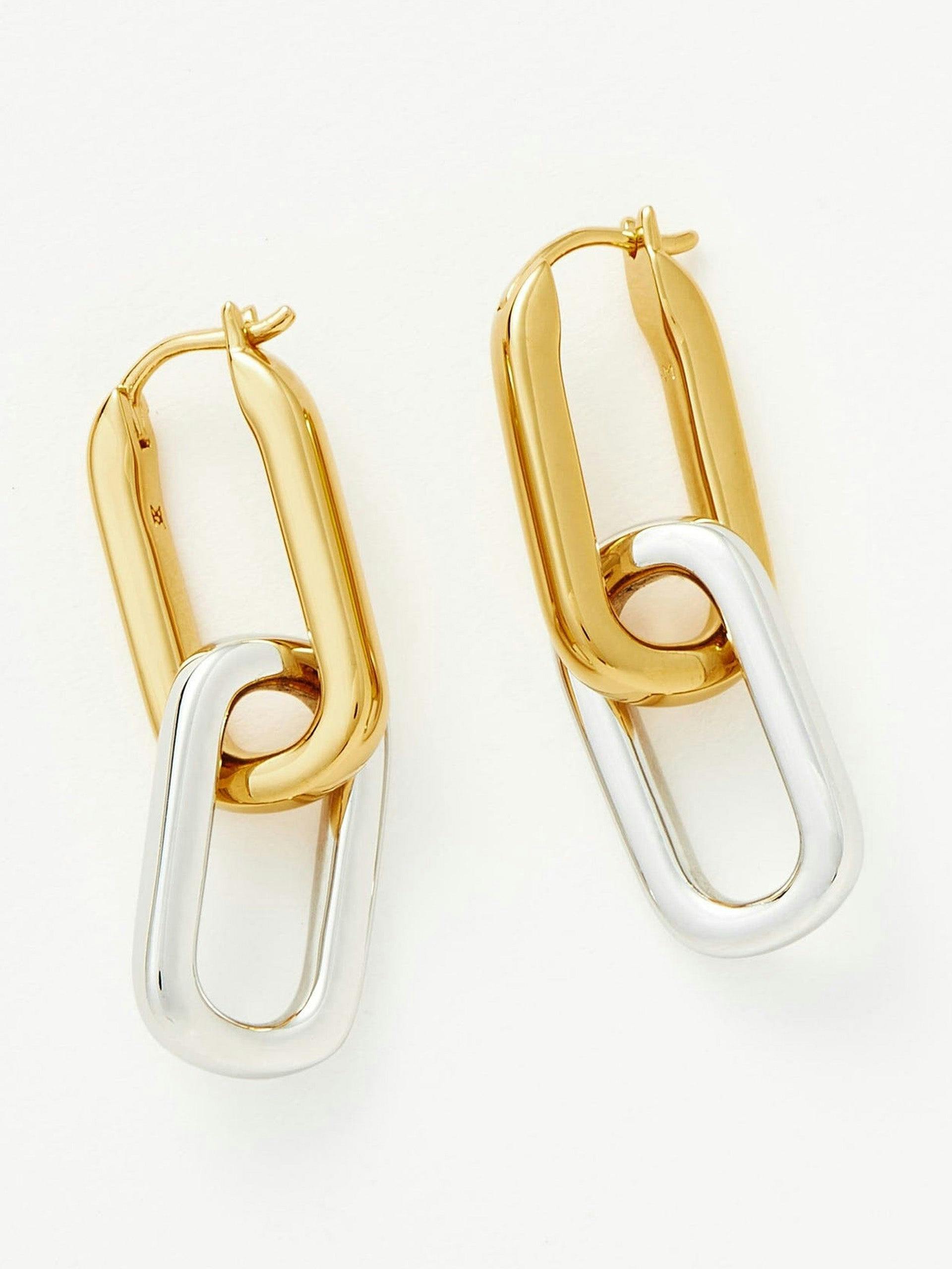 Convertible ovate double link earrings