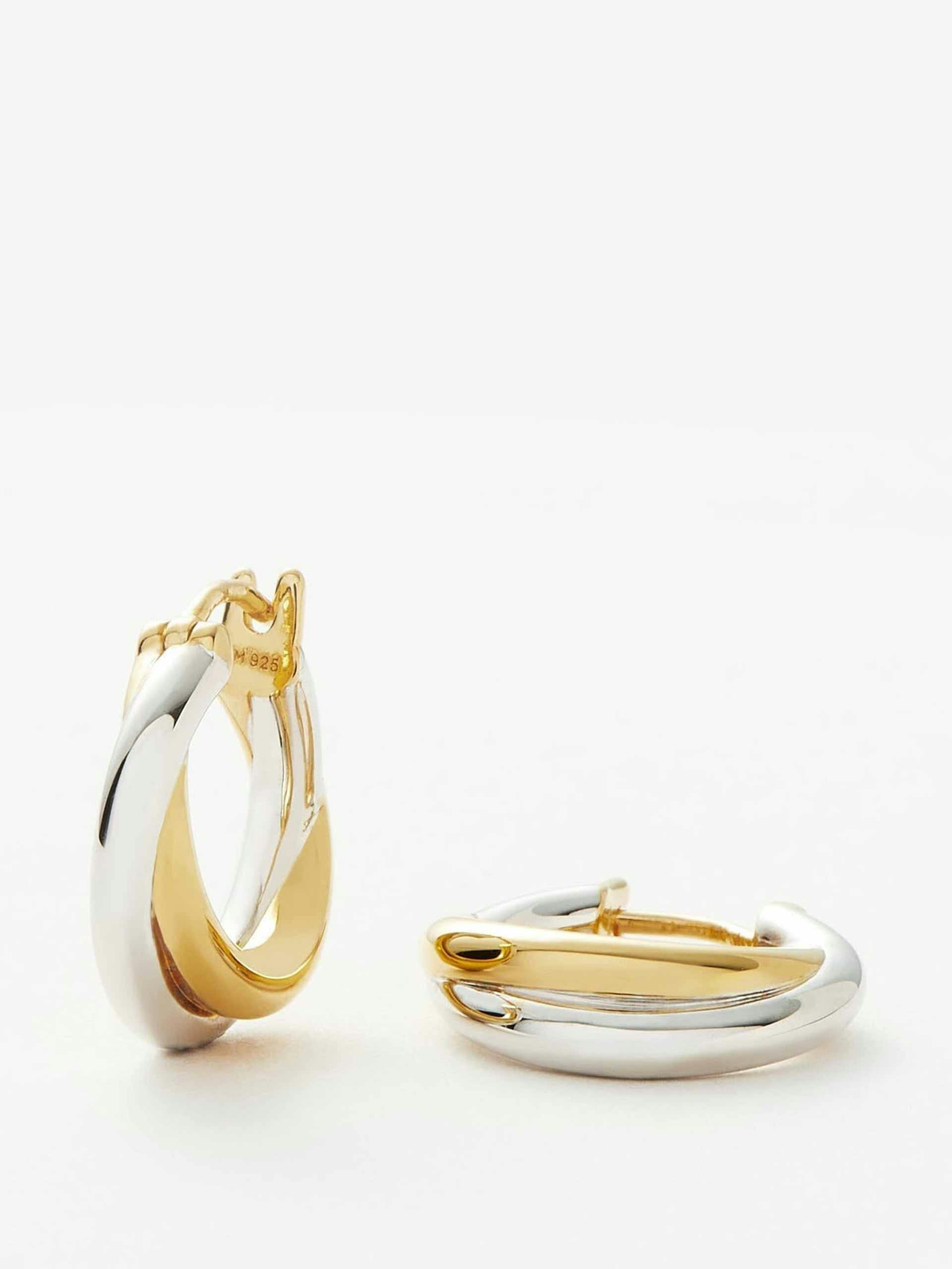 Gold and silver tone hoop earrings