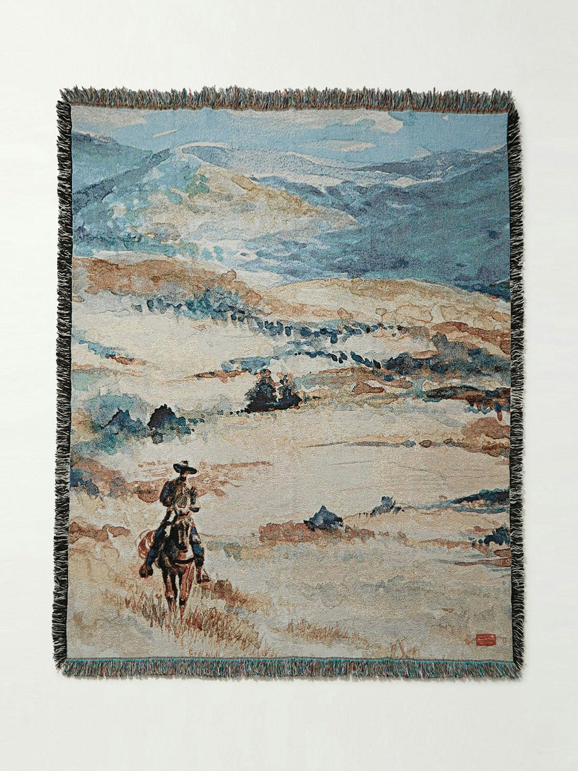 Mojave cowboy tapestry blanket