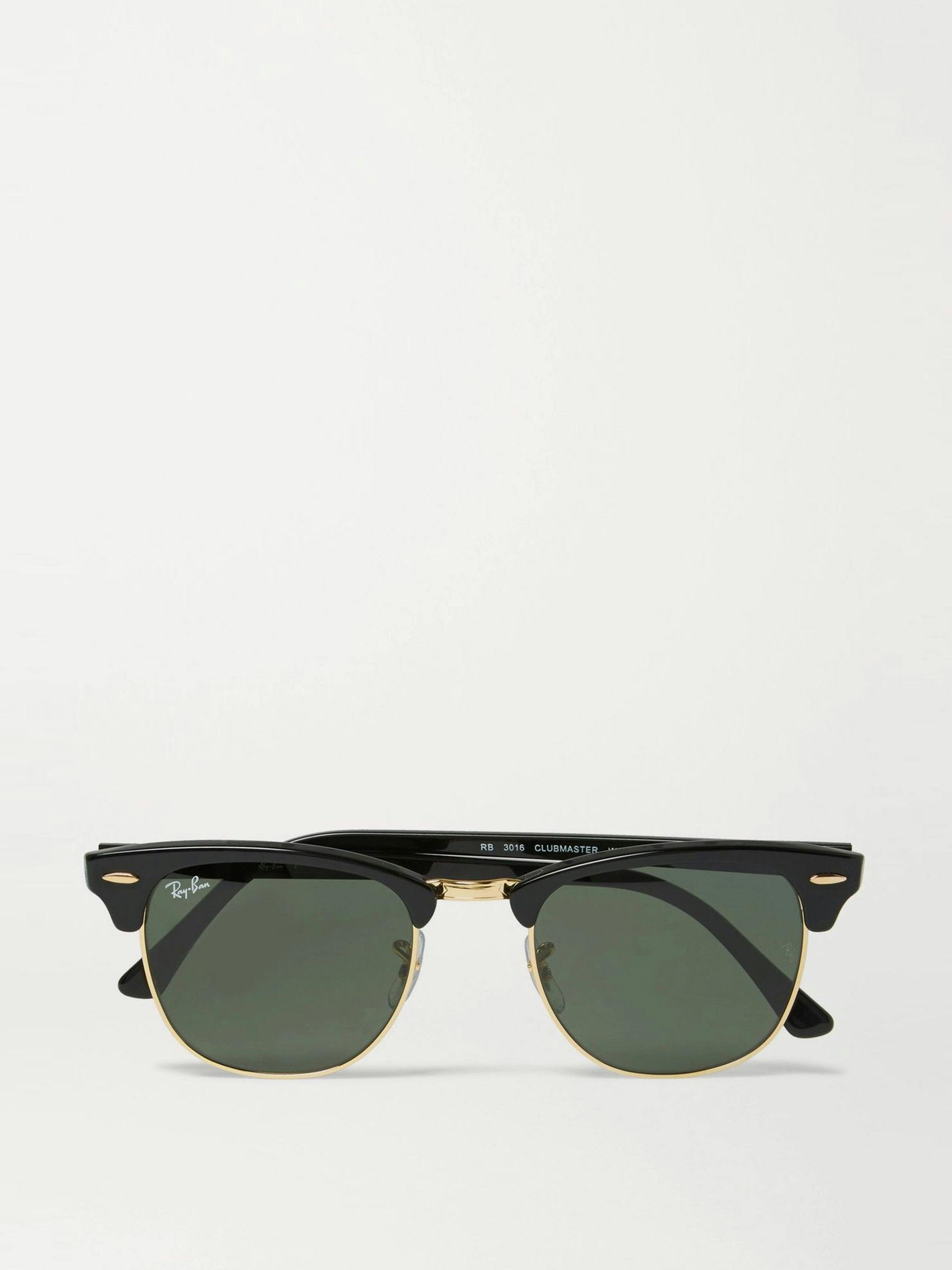 Black acetate Clubmaster sunglasses
