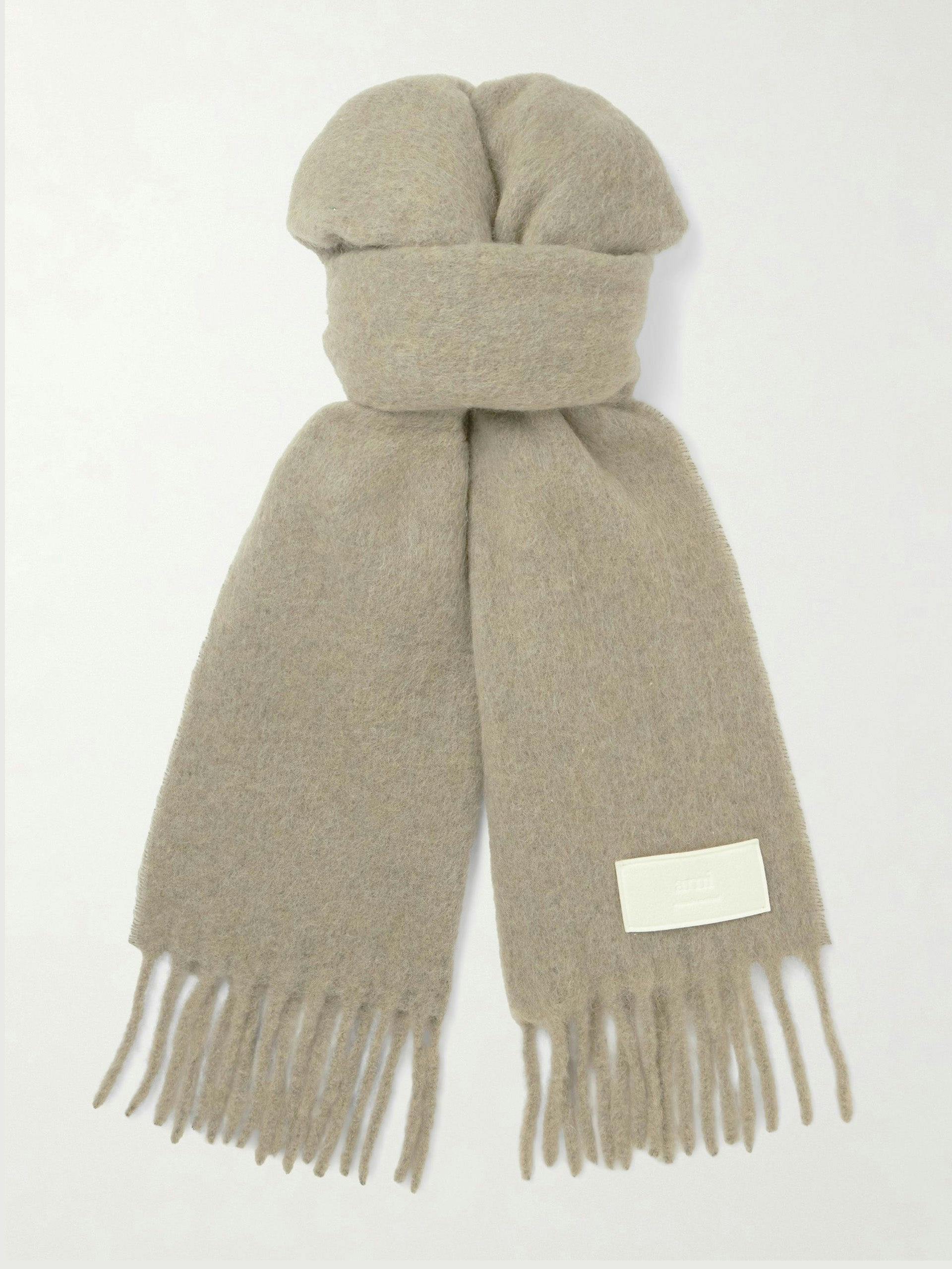 Fringed alpaca-blend scarf