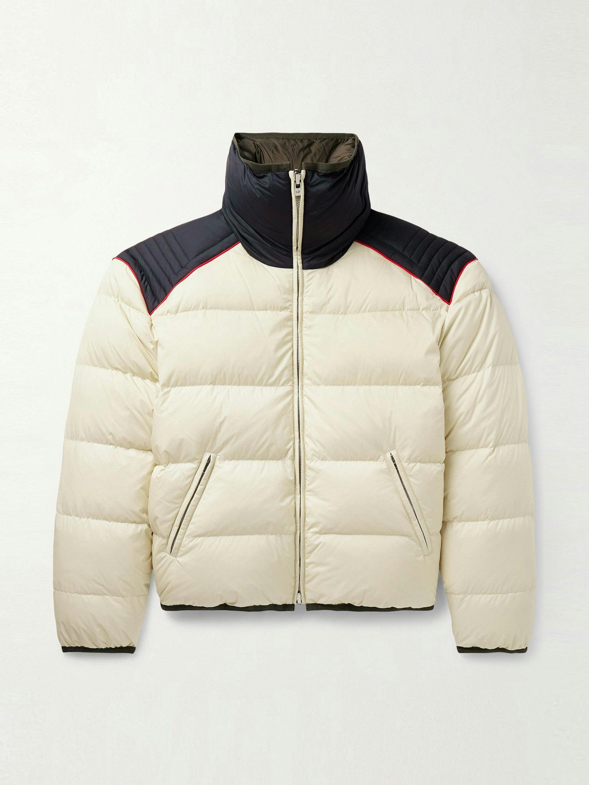 Slim-fit reversible quilted shell down jacket