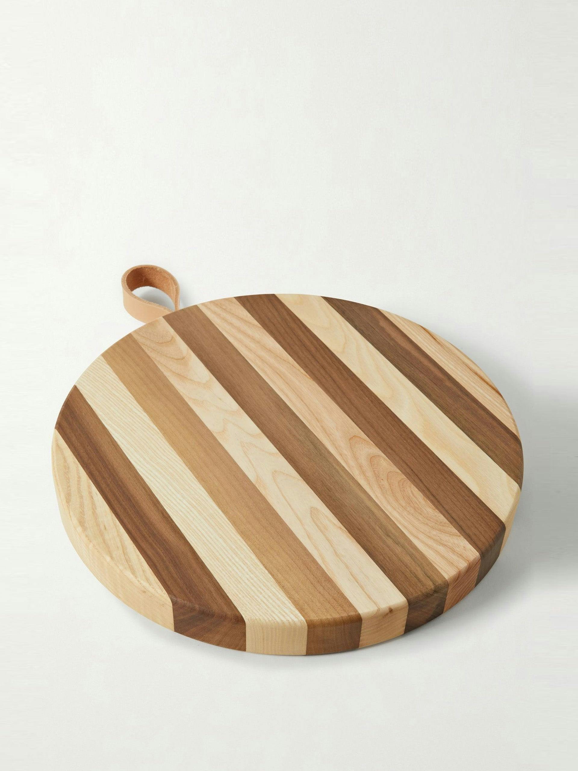 Ember leather-trimmed chopping board