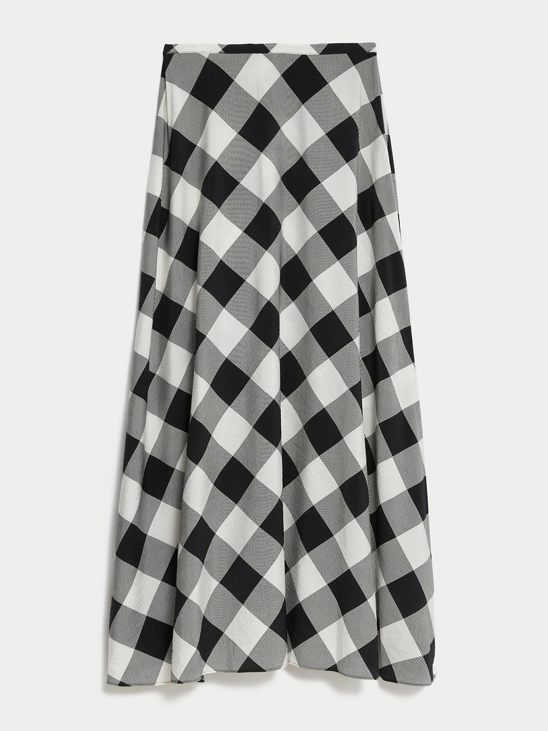 Checked maxi A-line skirt