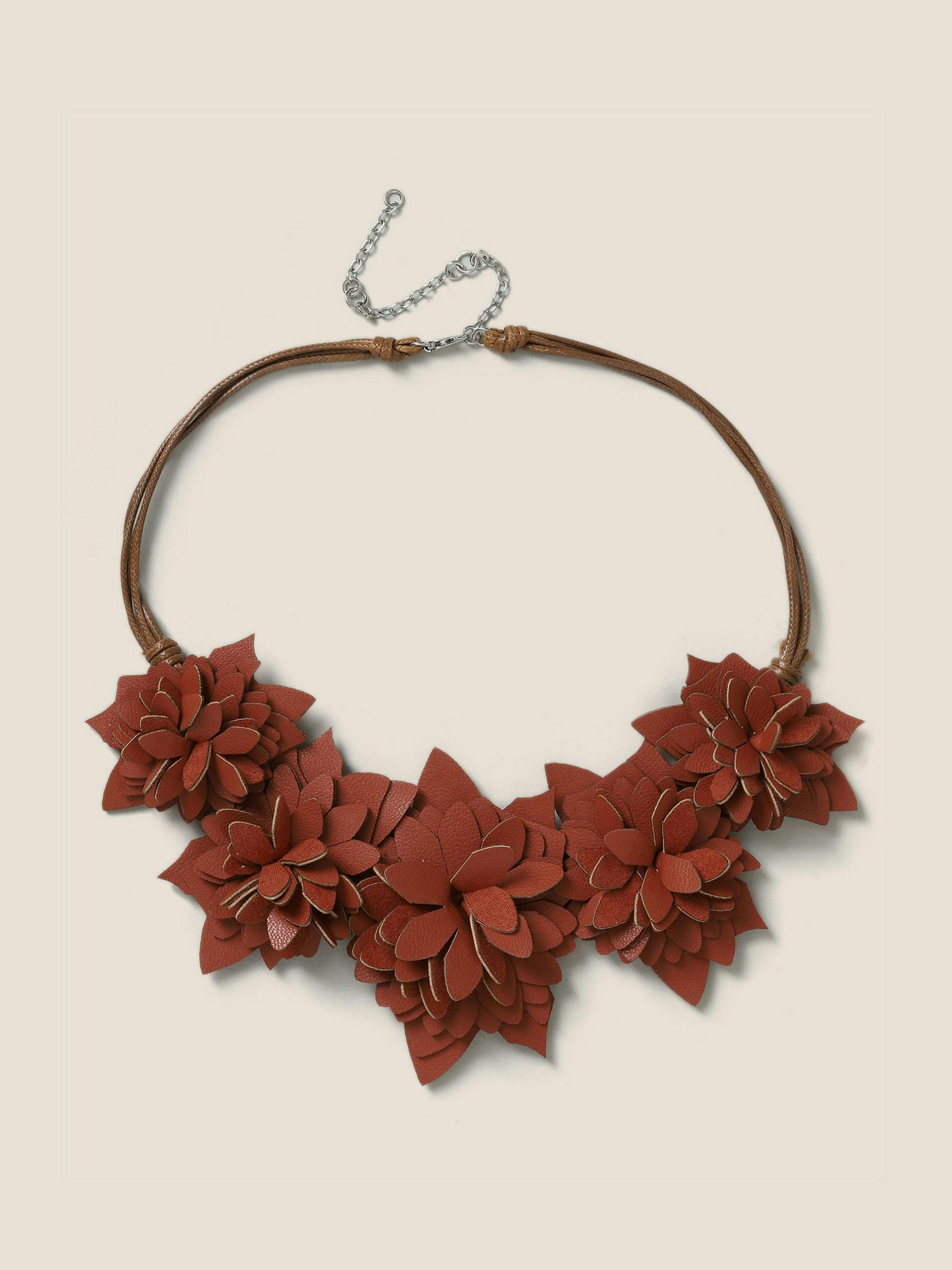 Large brown flower necklace