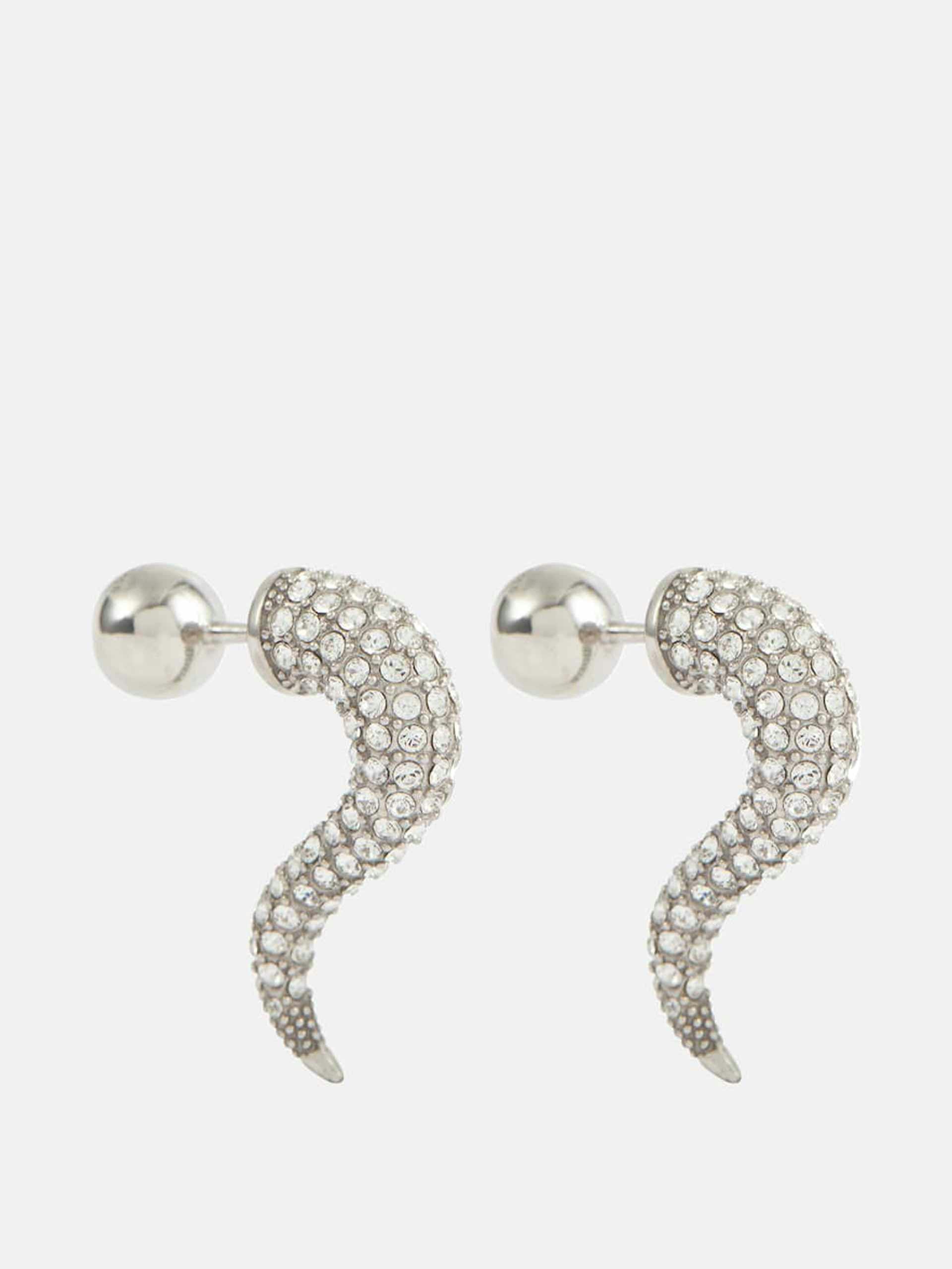 Silver horn earrings