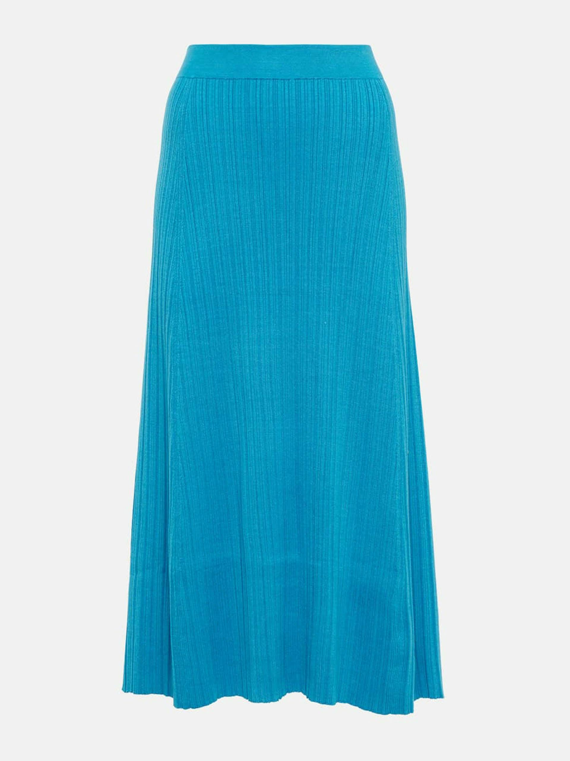 Ribbed-knit silk blend skirt