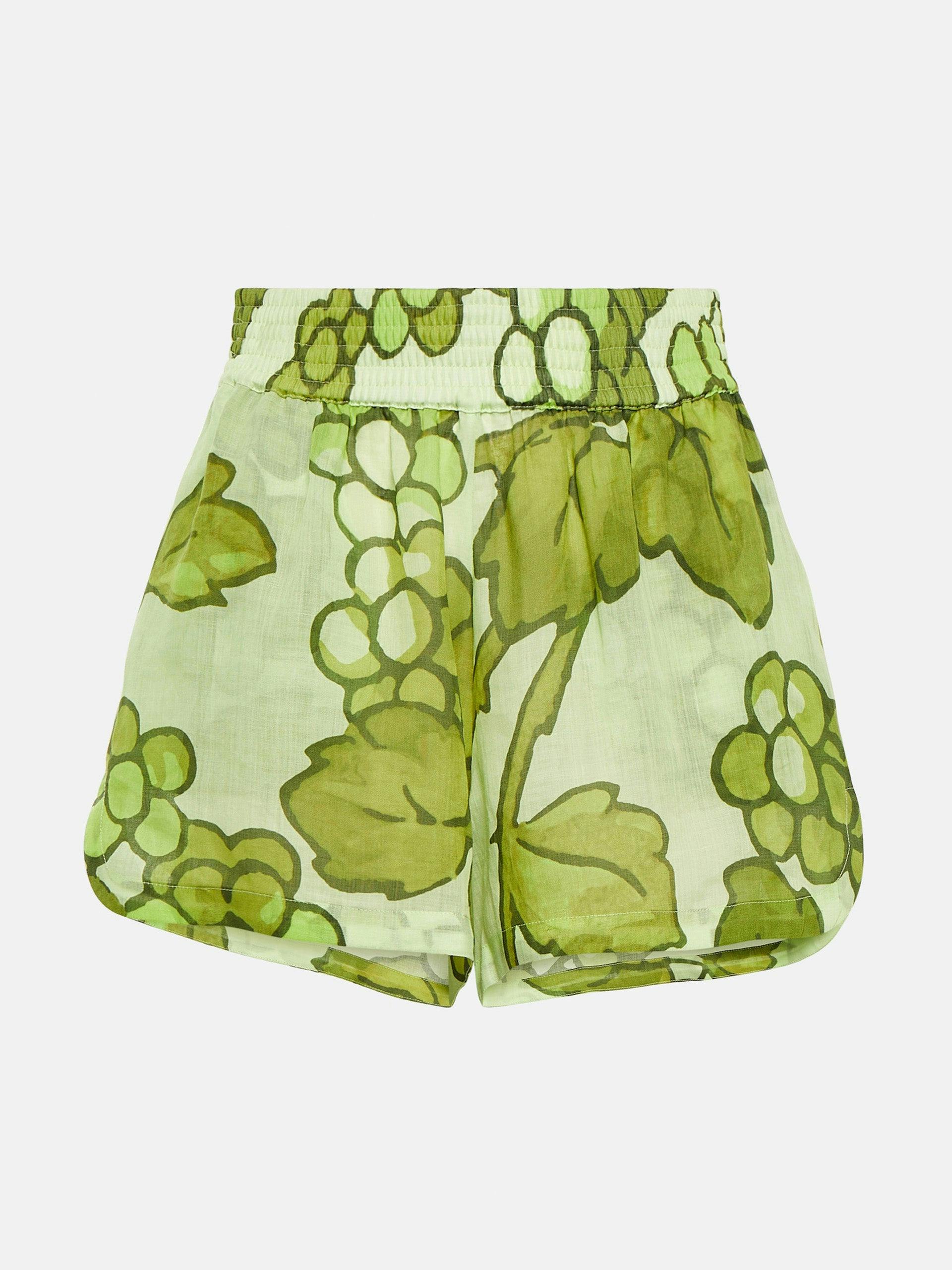 Green printed shorts
