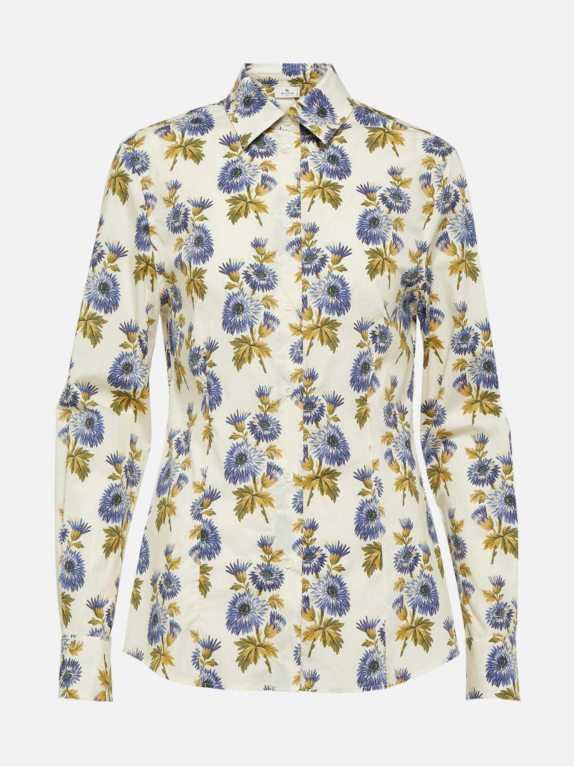 Floral cotton-blend shirt