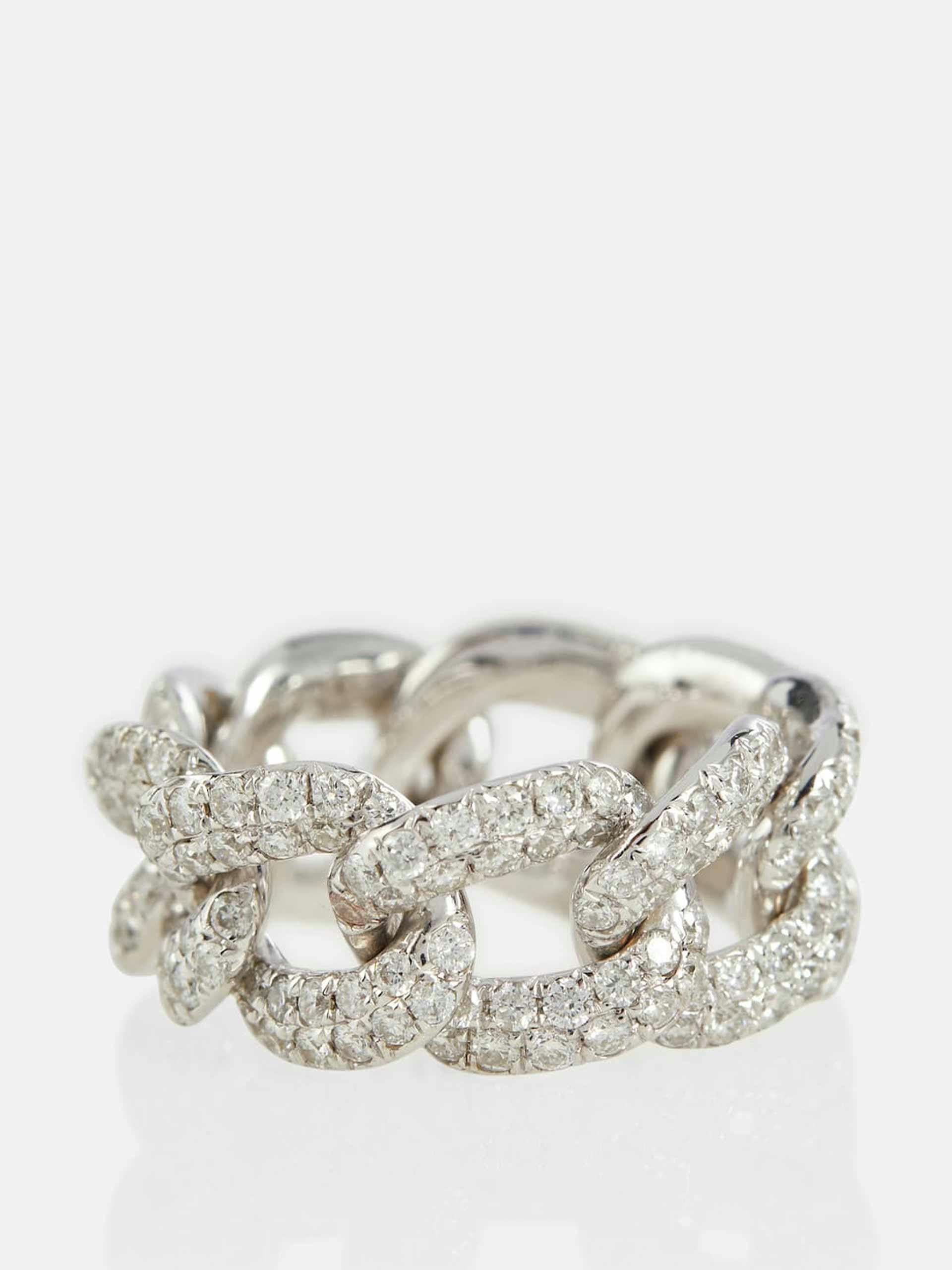 18 Kt White Gold pave ring with diamonds