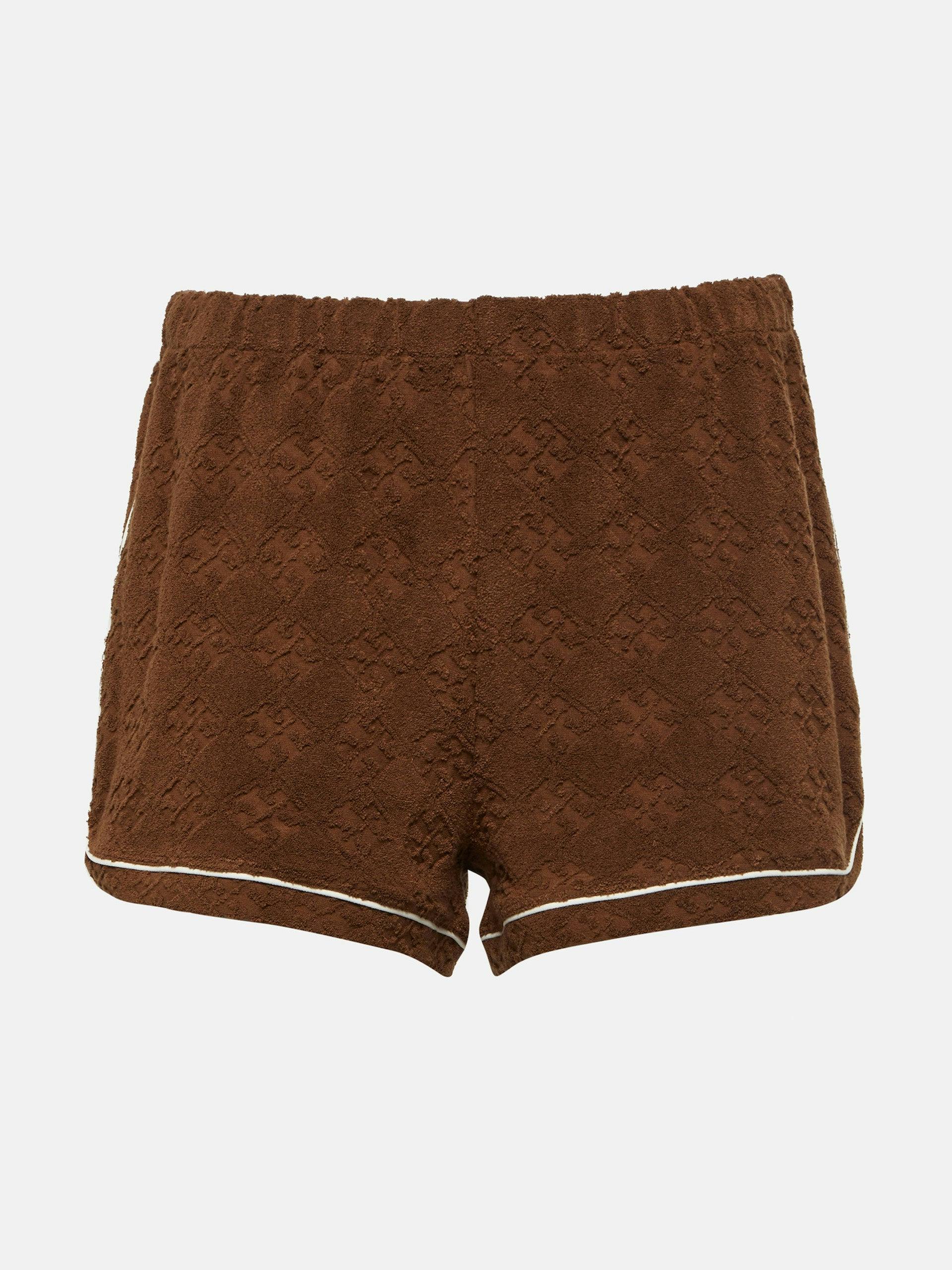 Jacquard terry brown shorts
