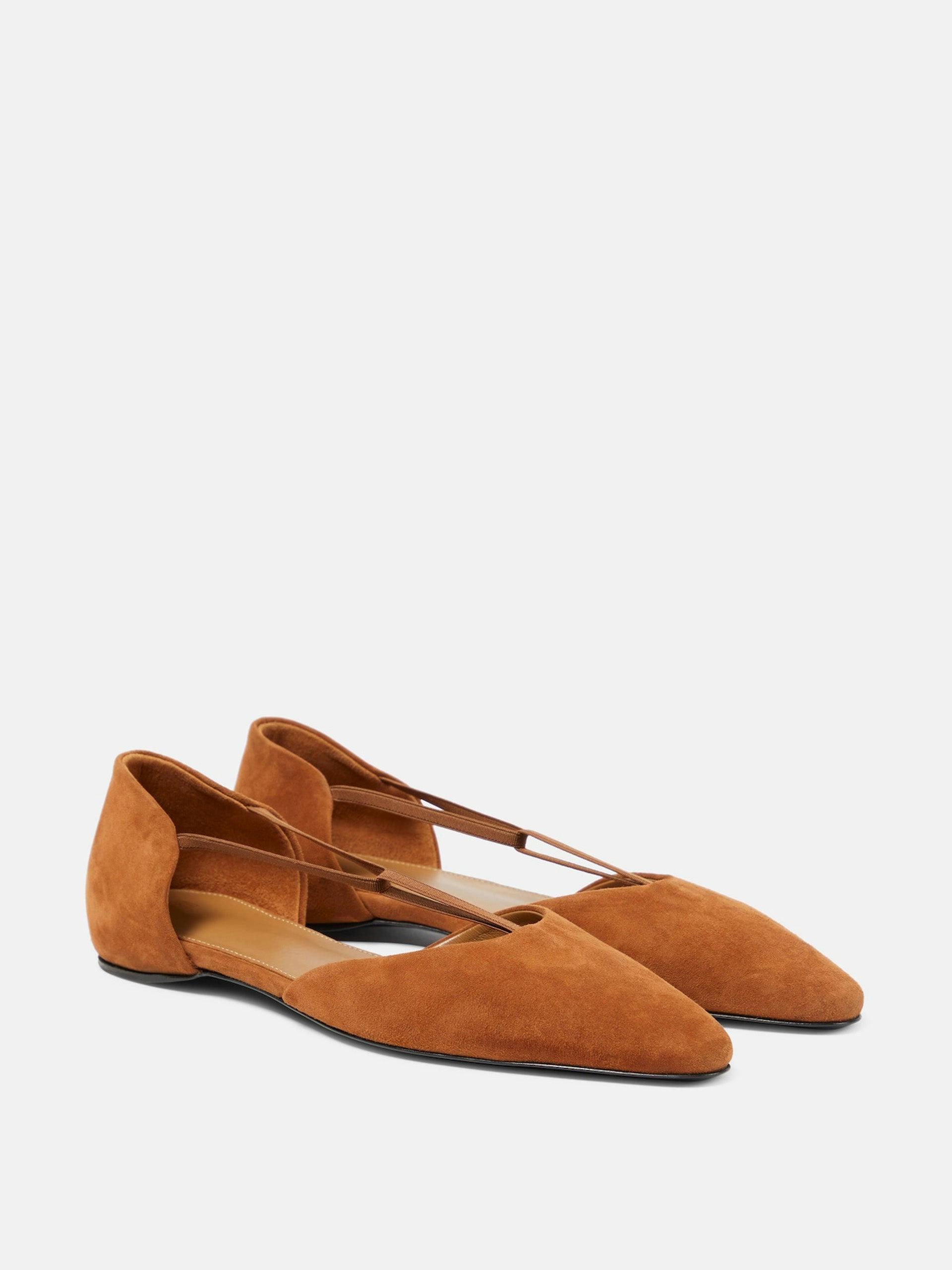 T-Strap suede flats
