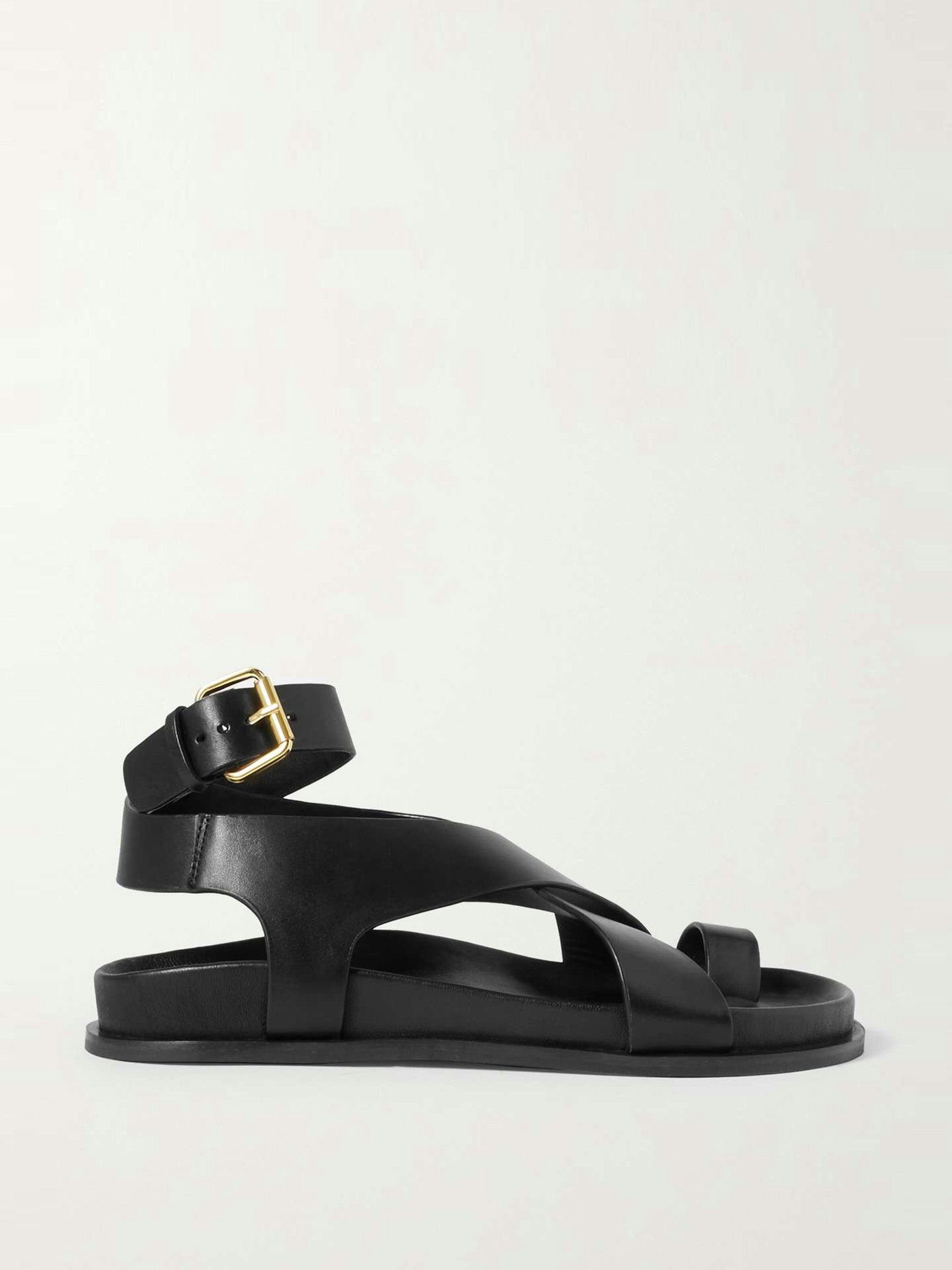 Black Jalen leather sandals