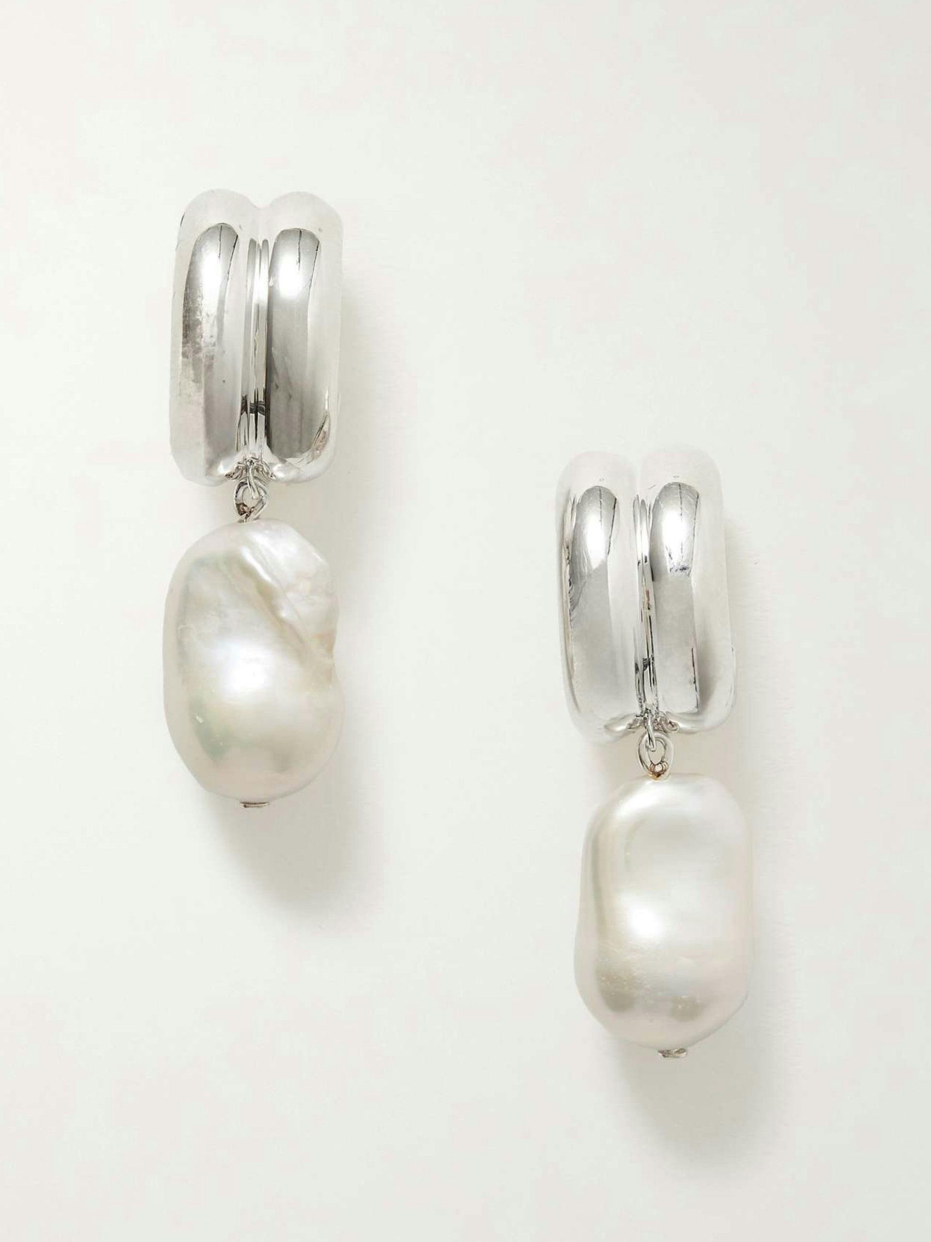 Juliette recycled silver pearl earrings