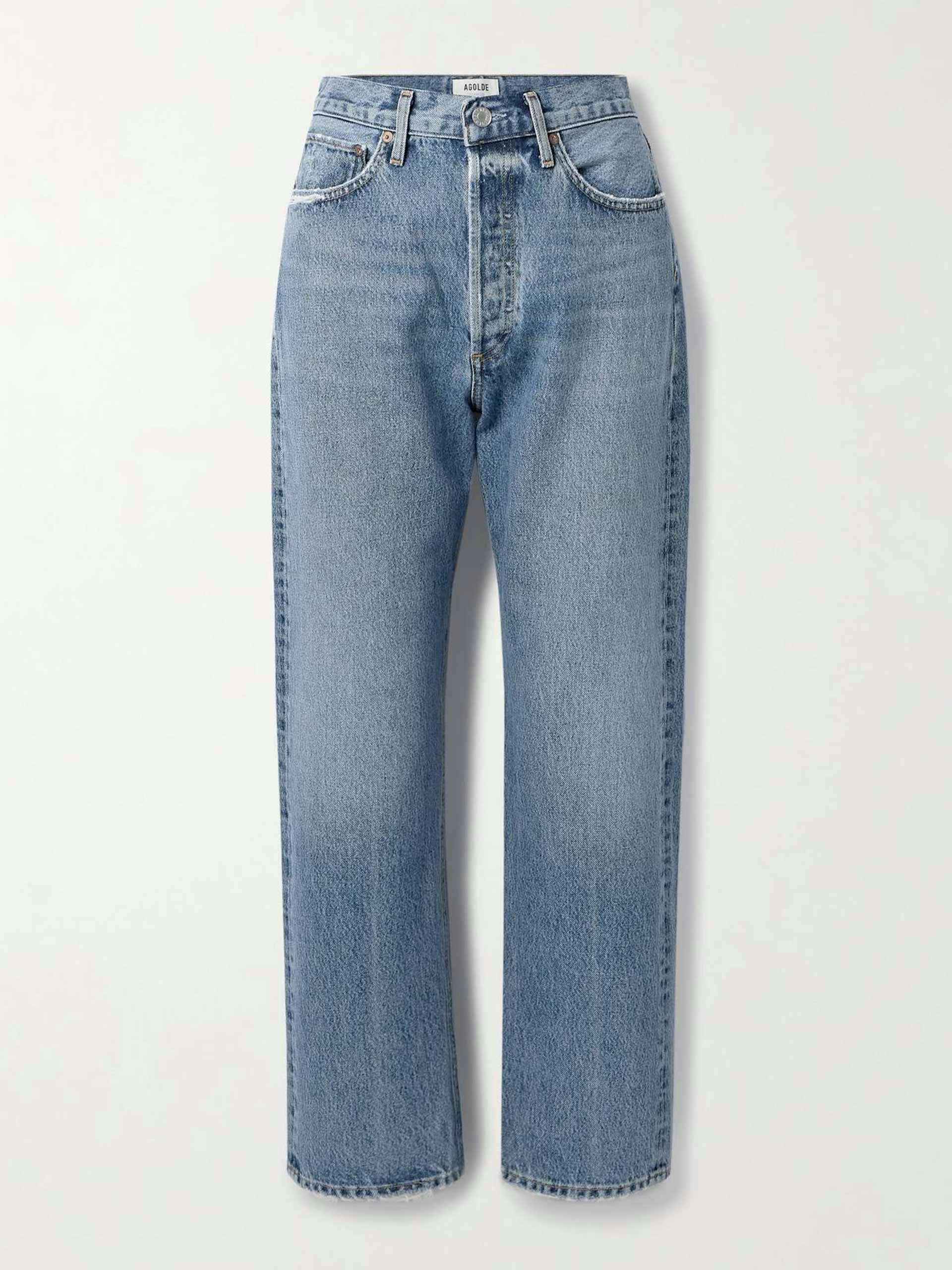 ’90s cropped mid-rise straight-leg organic jeans