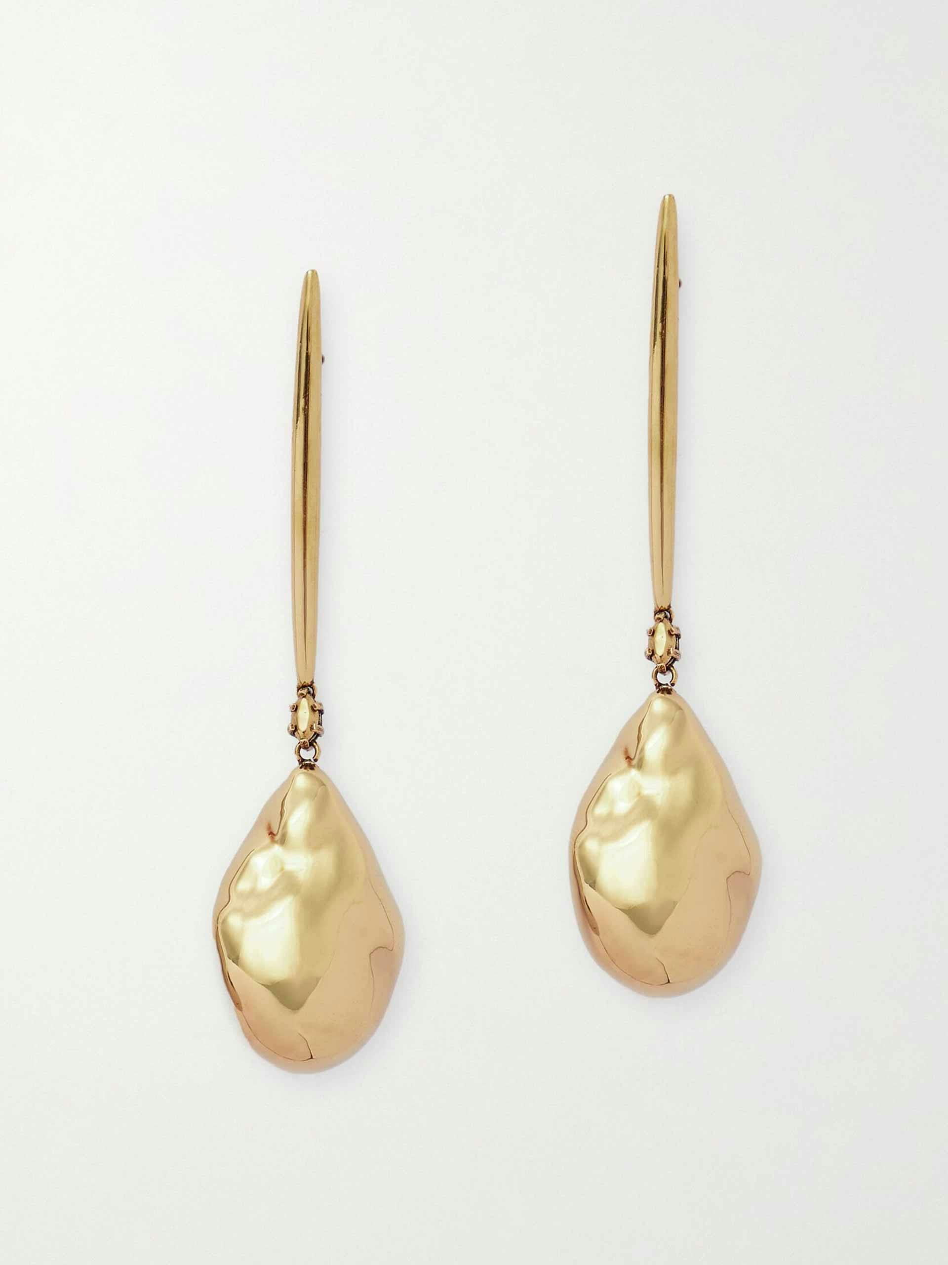 Gold and silver-tone earrings