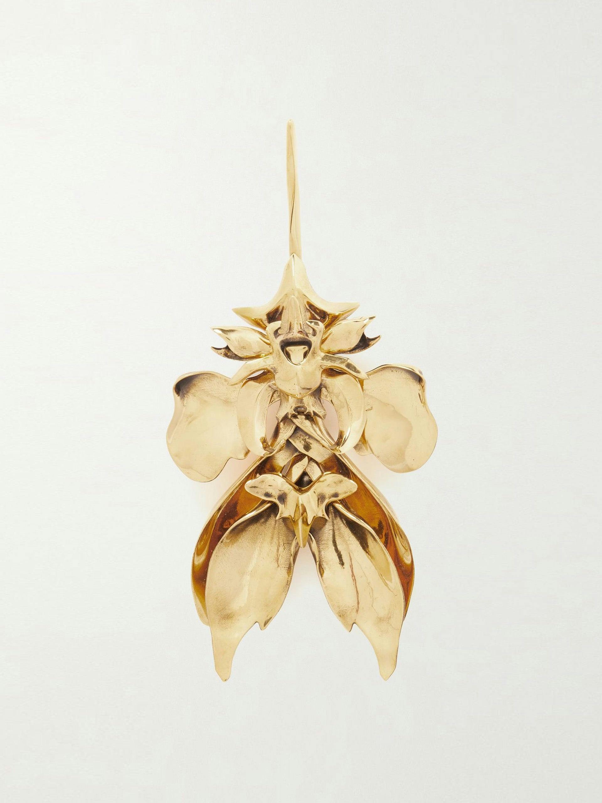 Gold-tone single earring