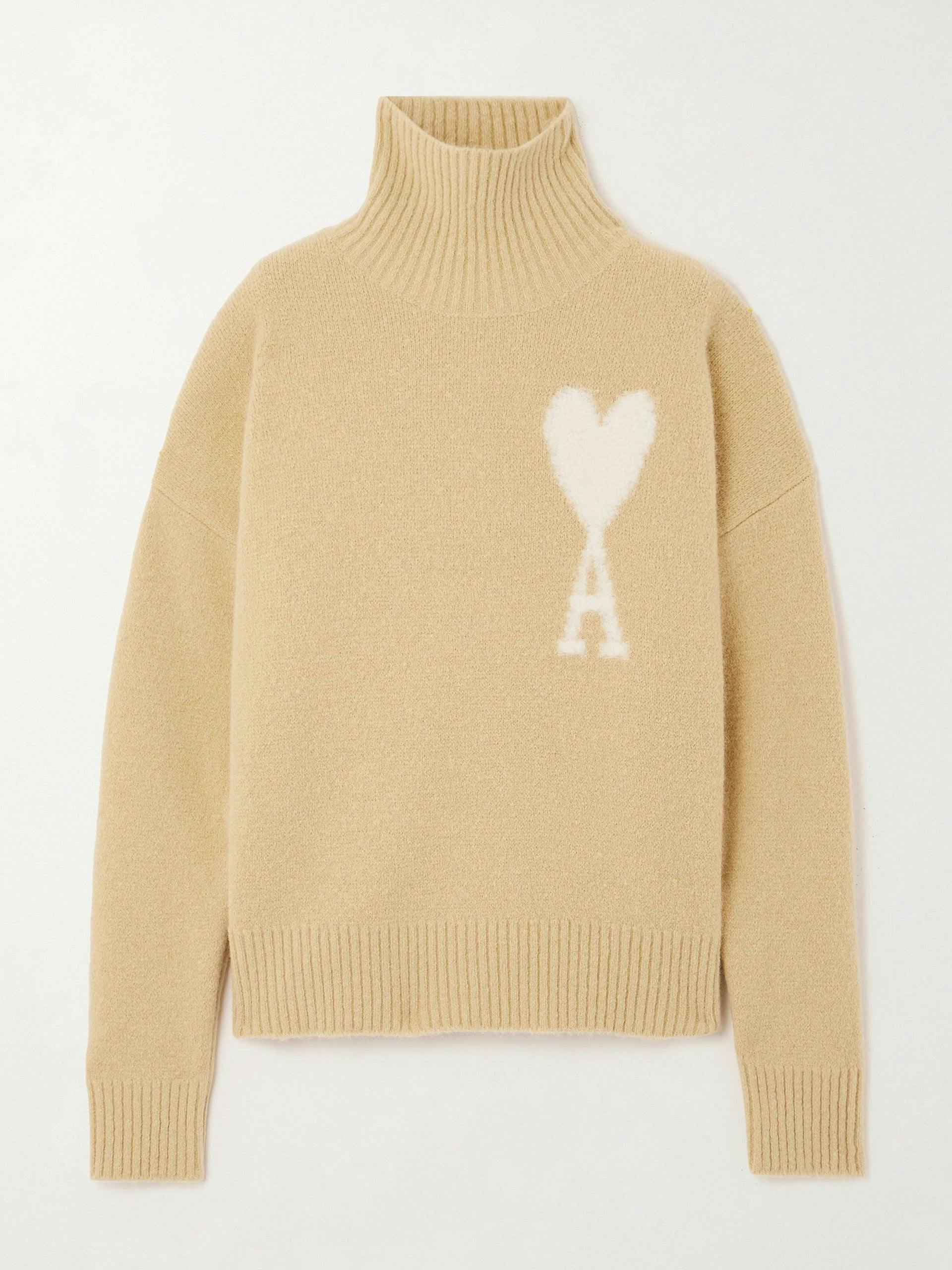 Intarsia alpaca-blend turtleneck sweater