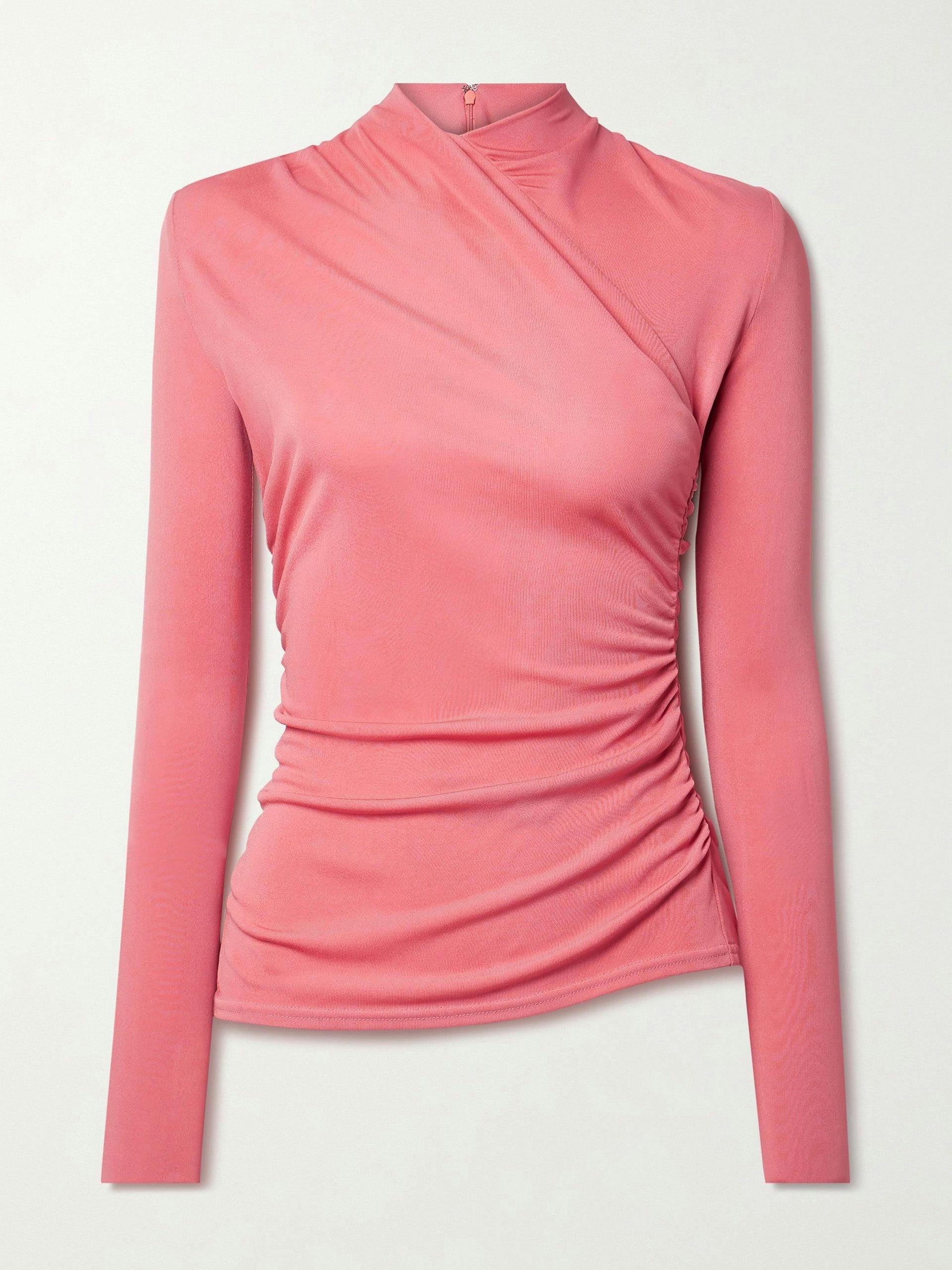Pink stretch-jersey top