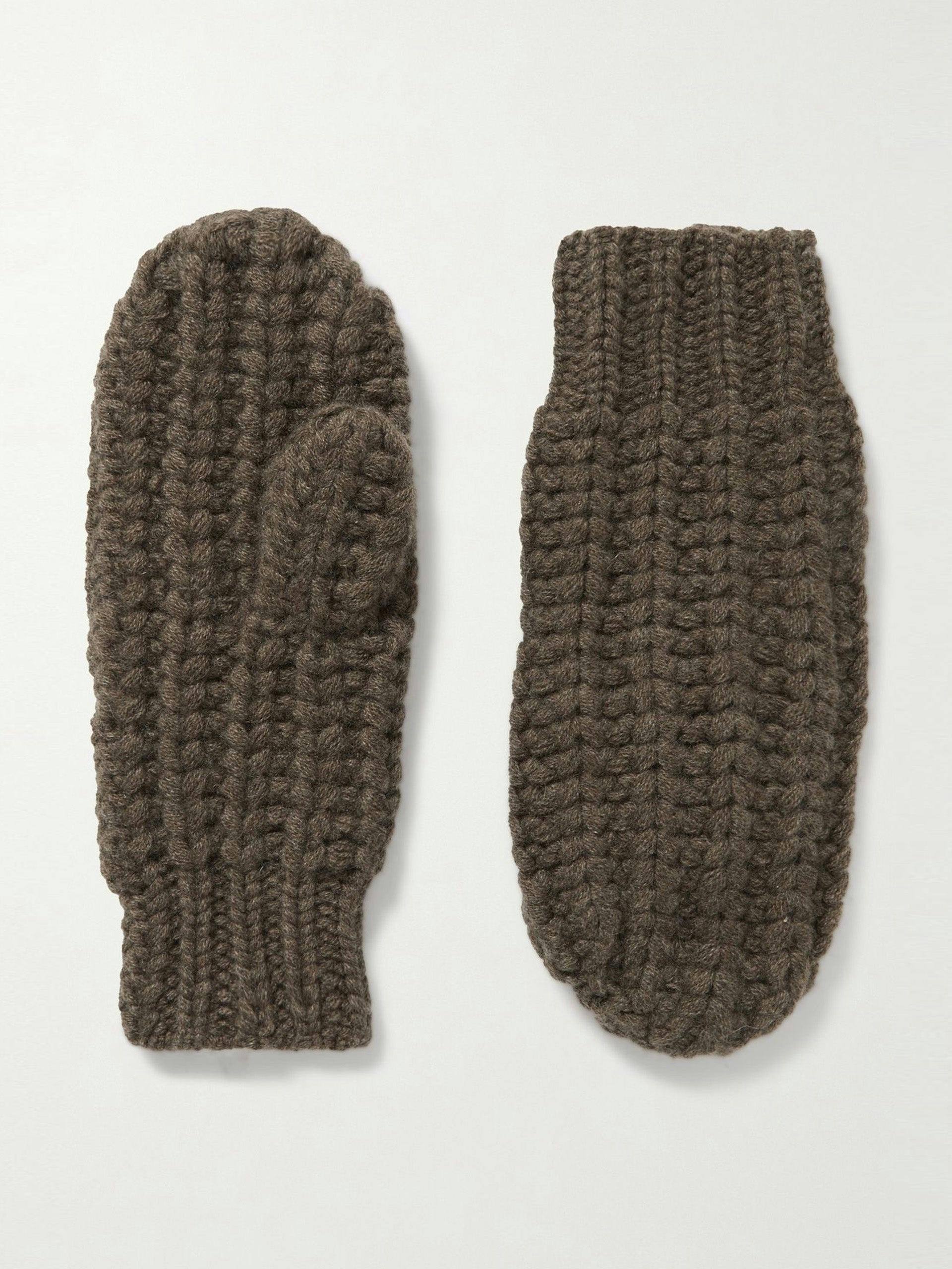 Vantaa ribbed cashmere mittens