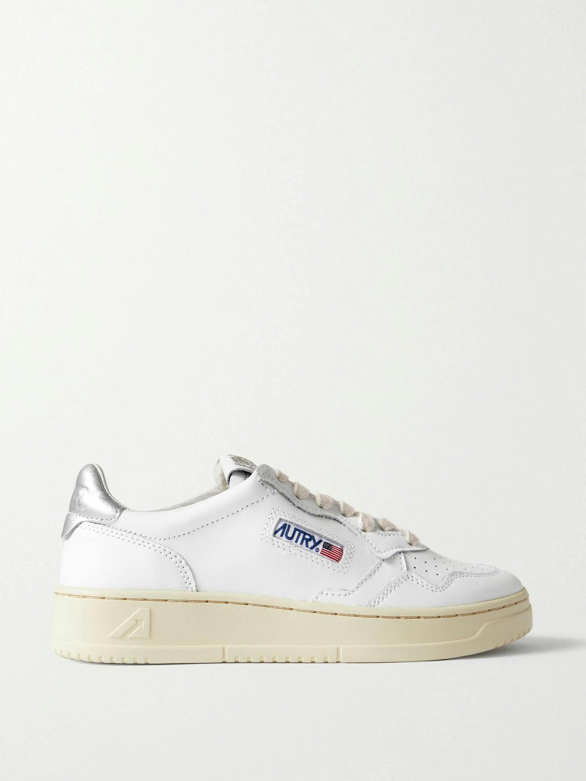 White Medalist Low metallic leather sneakers