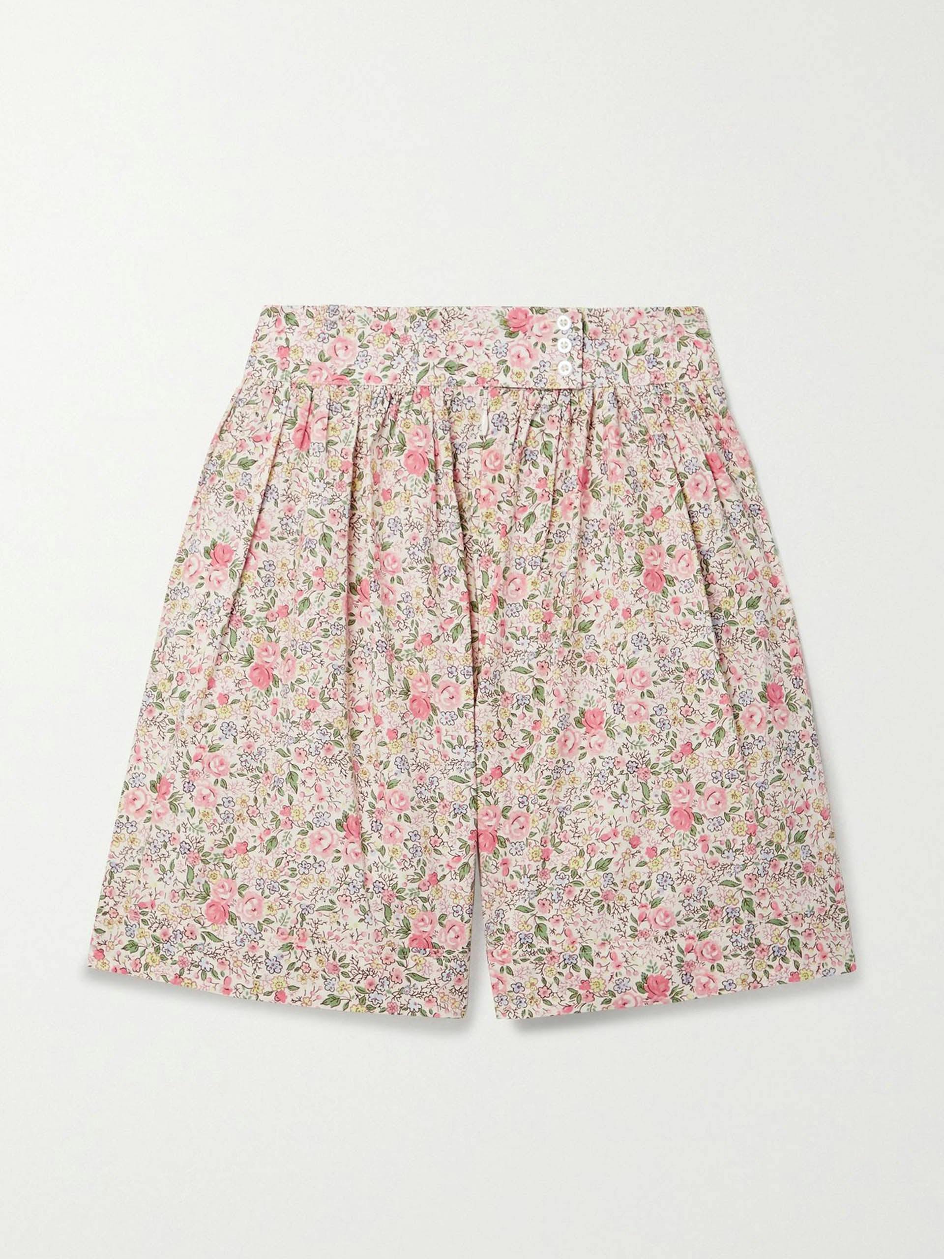 Pink floral printed shorts