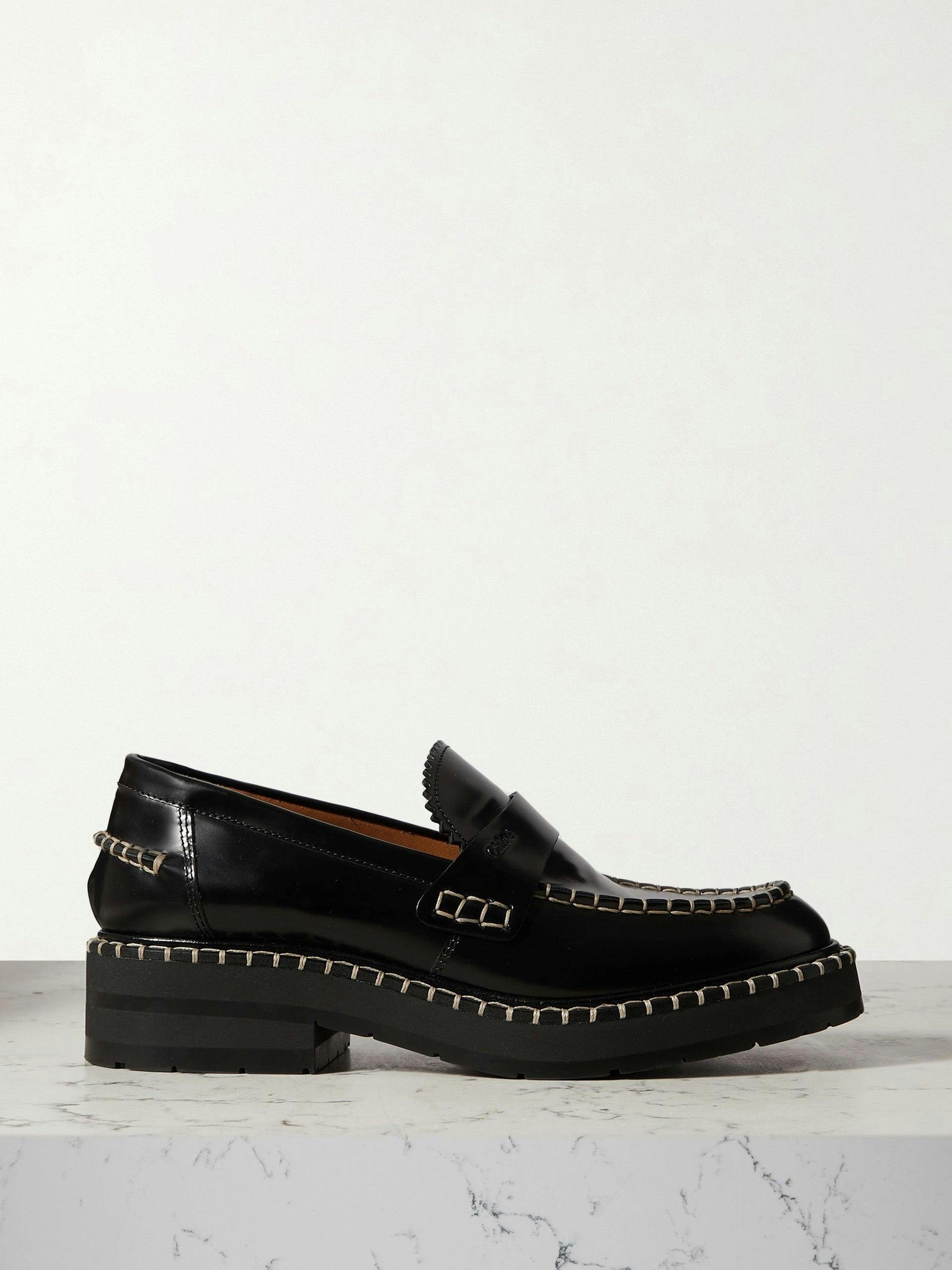Noua whipstitched leather loafers
