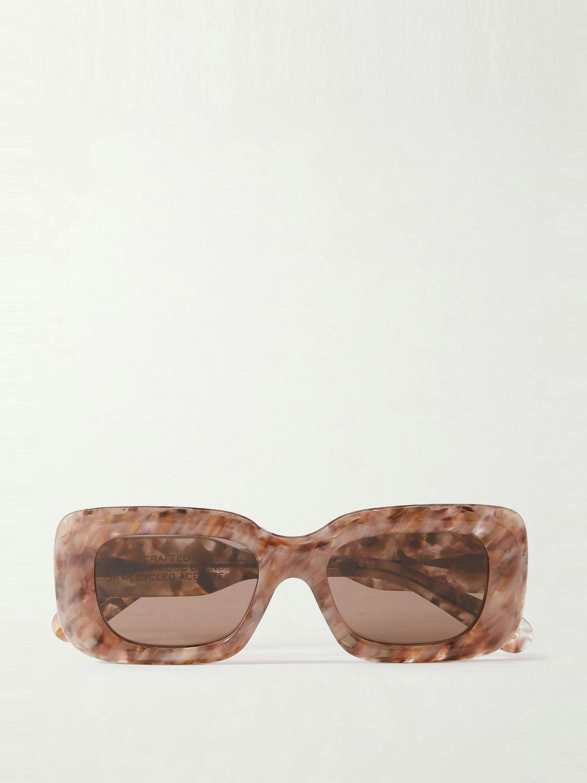 Speckled square-frame acetate sunglasses
