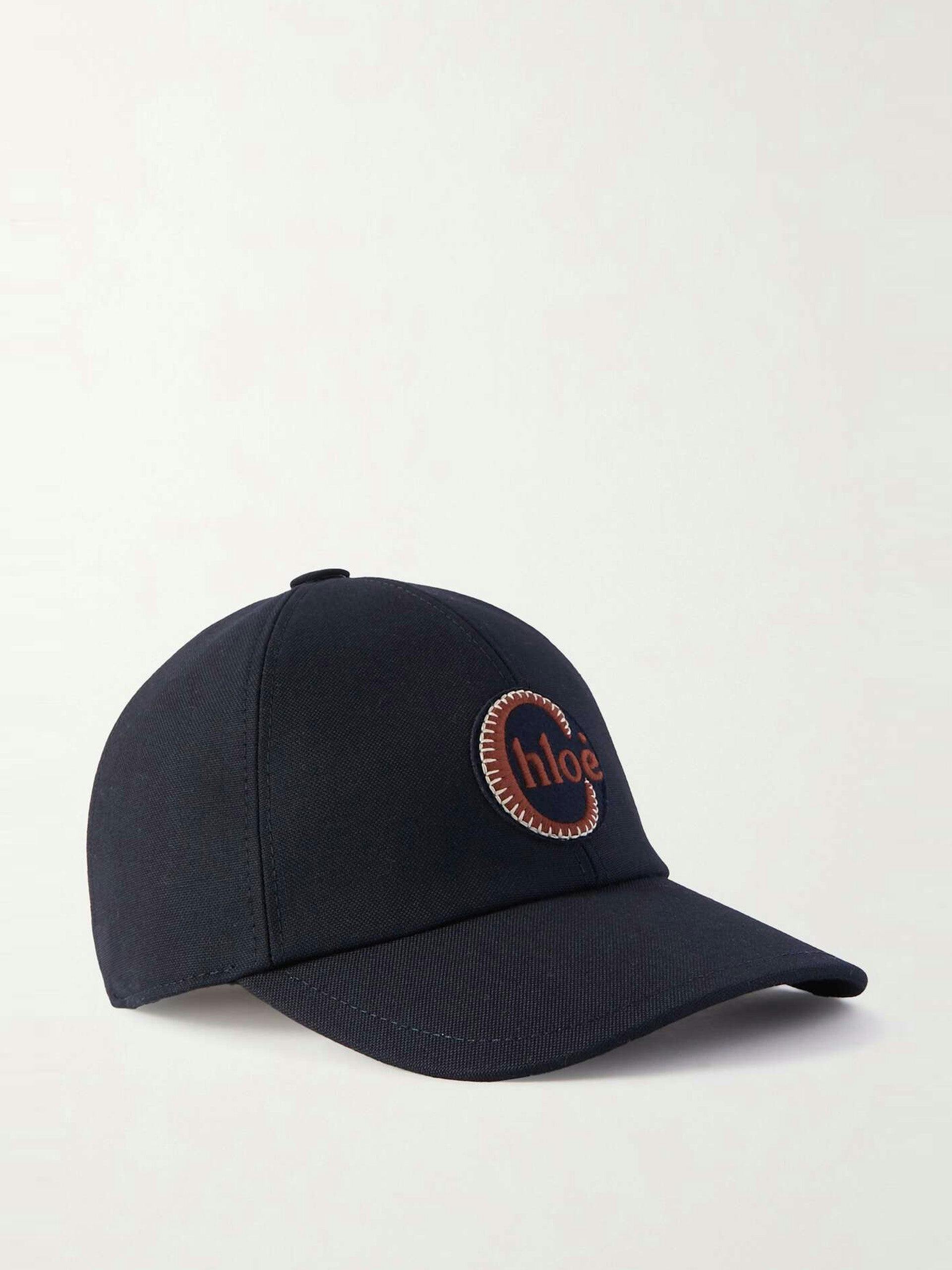 Swing appliquéd cotton-blend canvas baseball cap