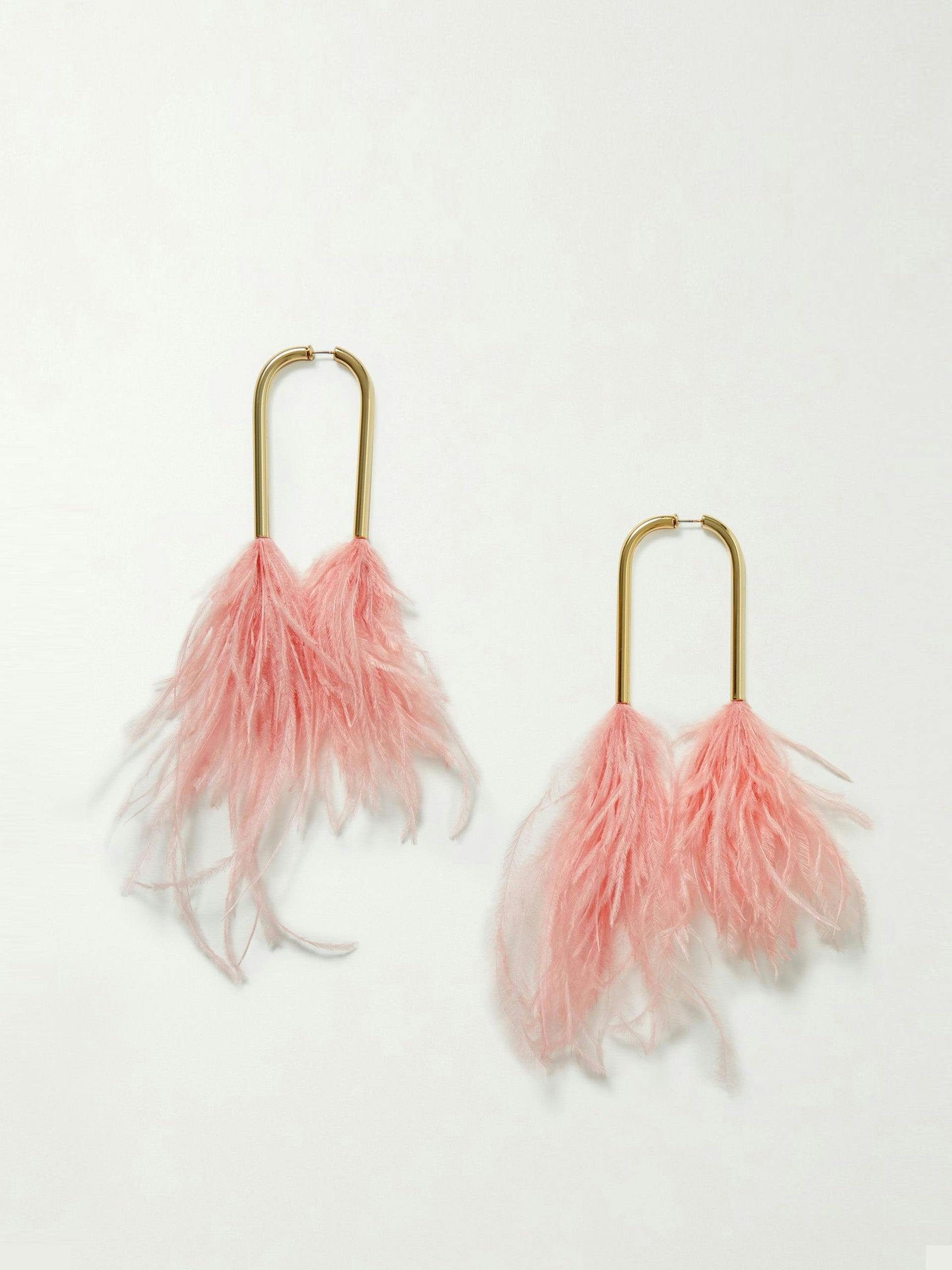 Gold-tone feather earrings