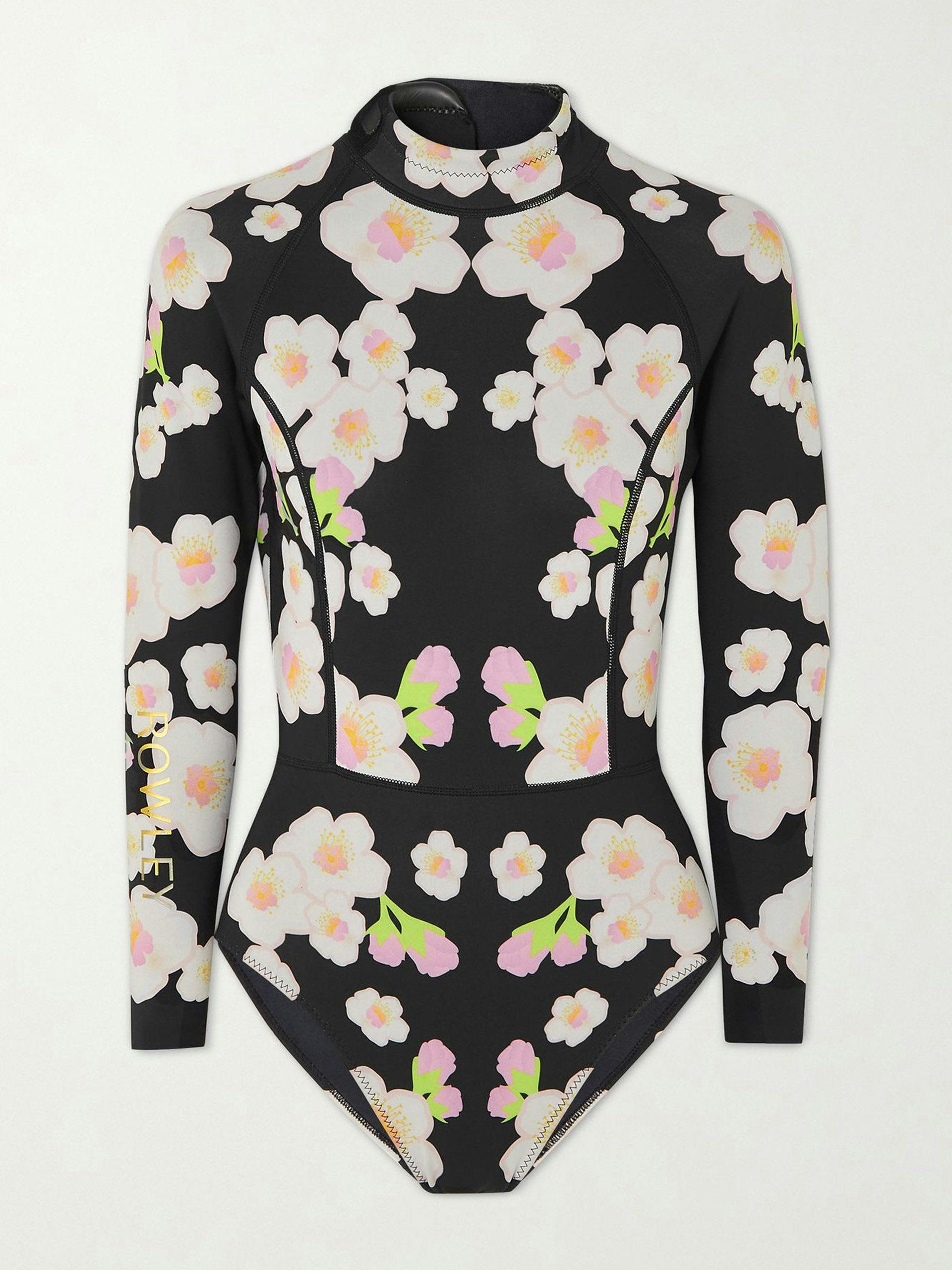 Floral-print wetsuit