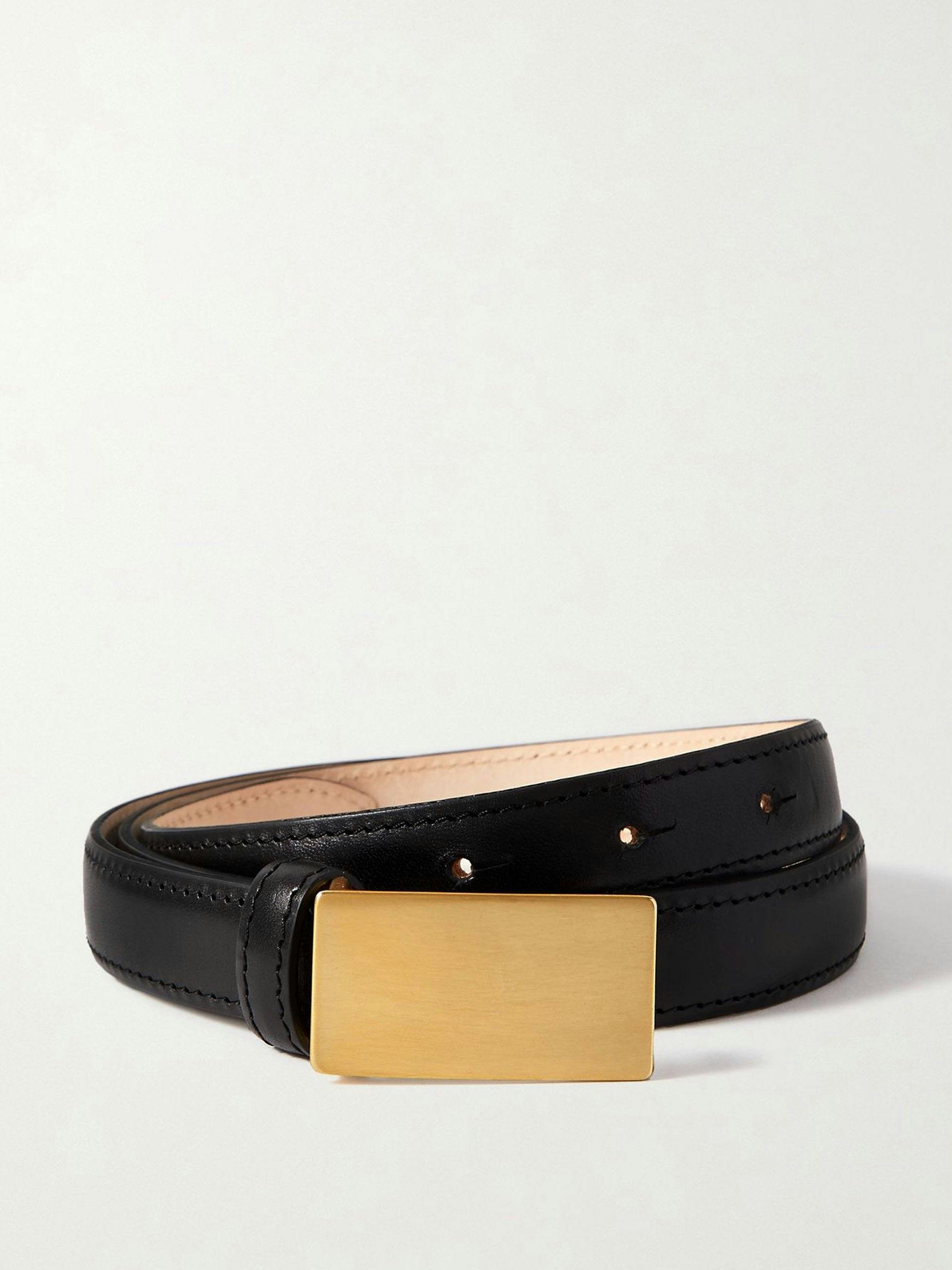 Signet leather belt