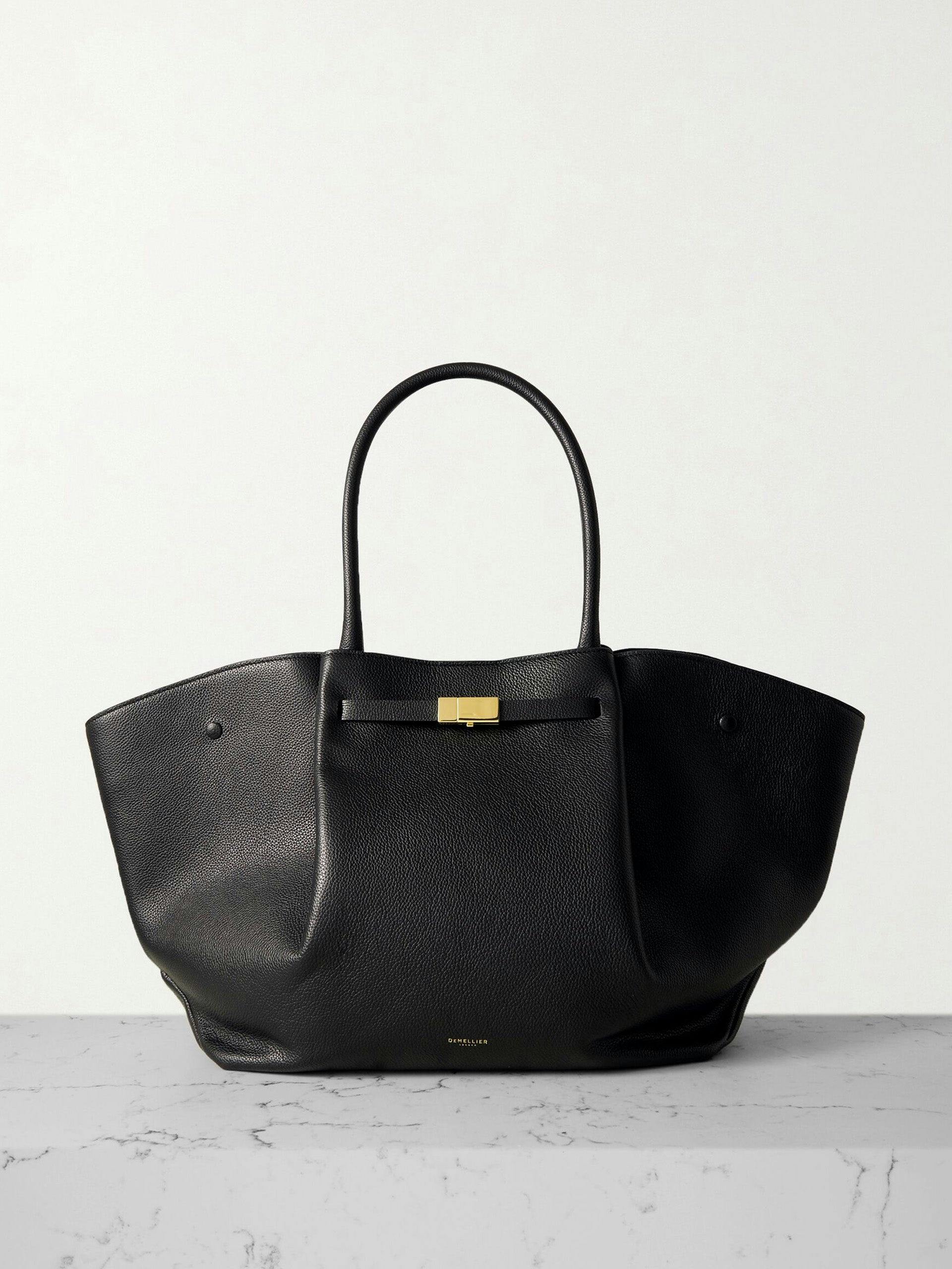New York textured-leather tote