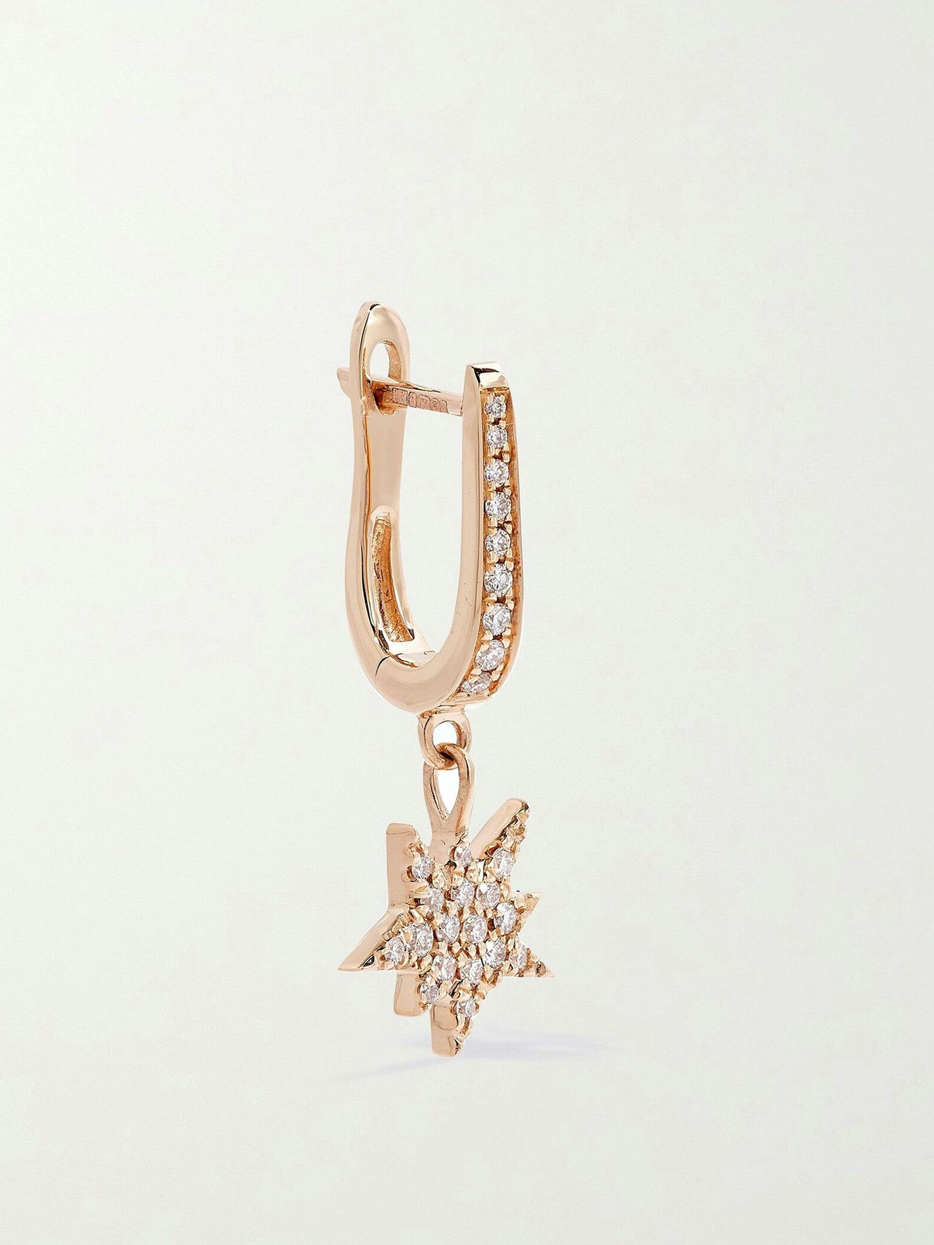 18kt rose gold diamond single earring