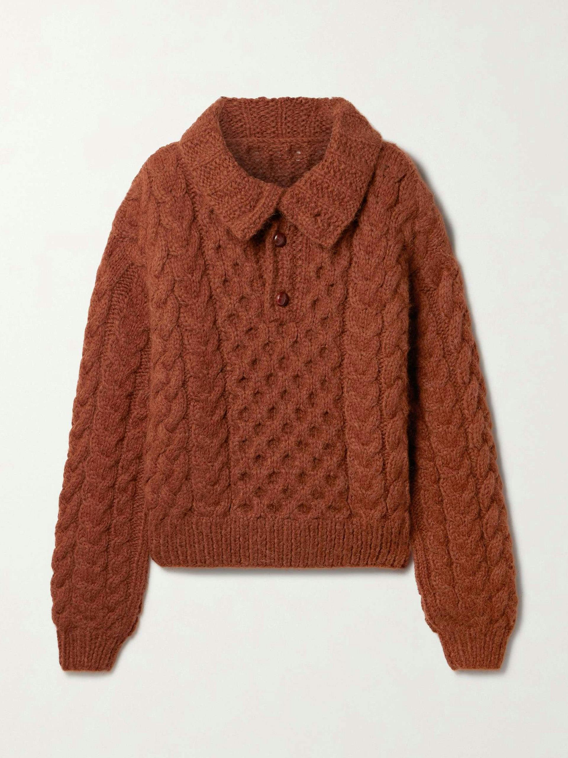 Nuage cable-knit alpaca and merino wool-blend sweater