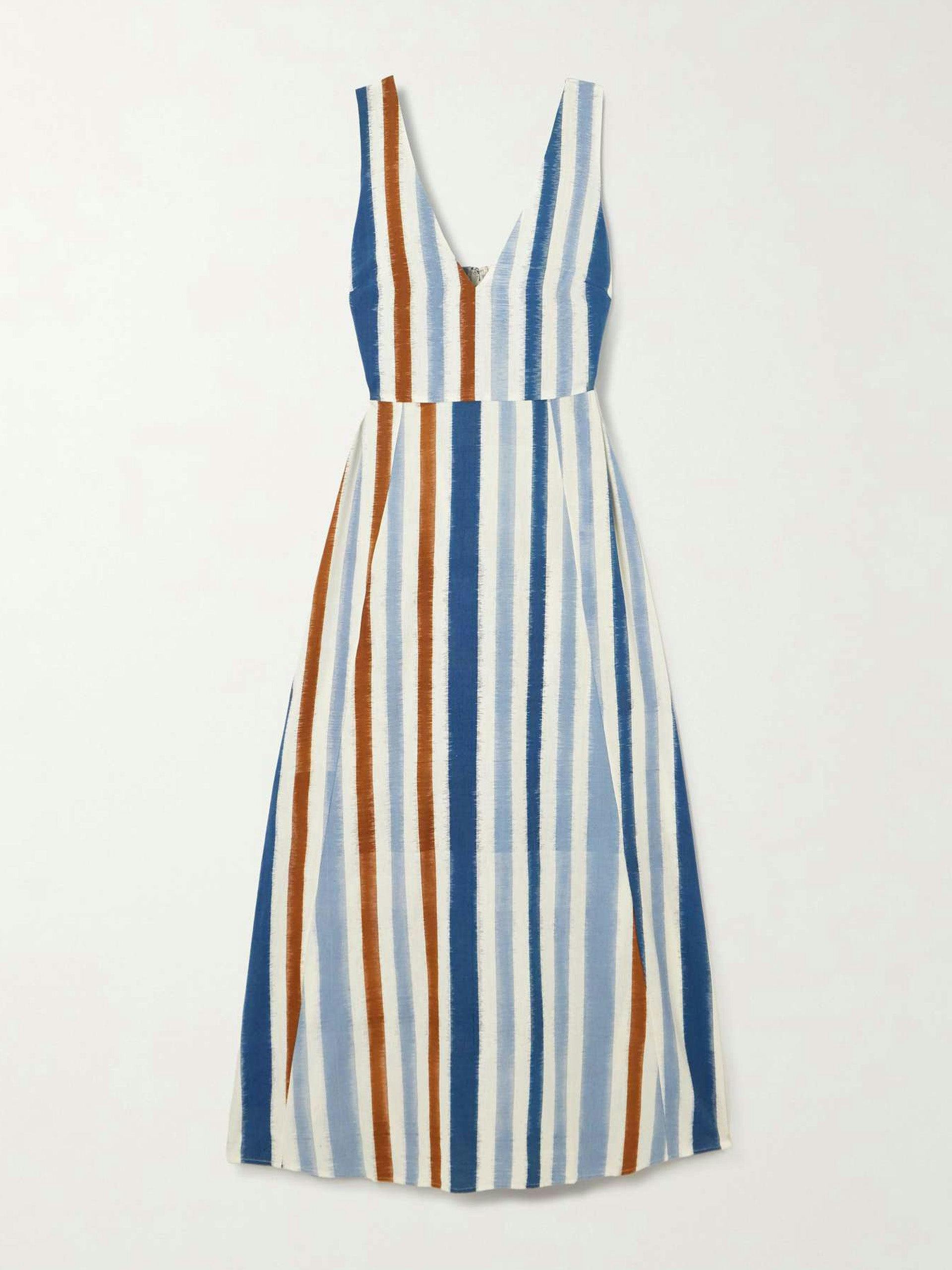 Nellie French striped cotton maxi dress