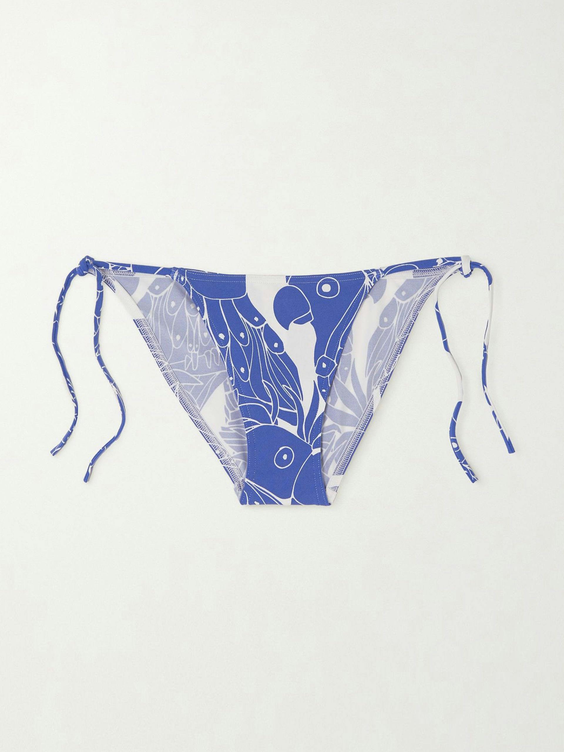 Blue printed bikini briefs