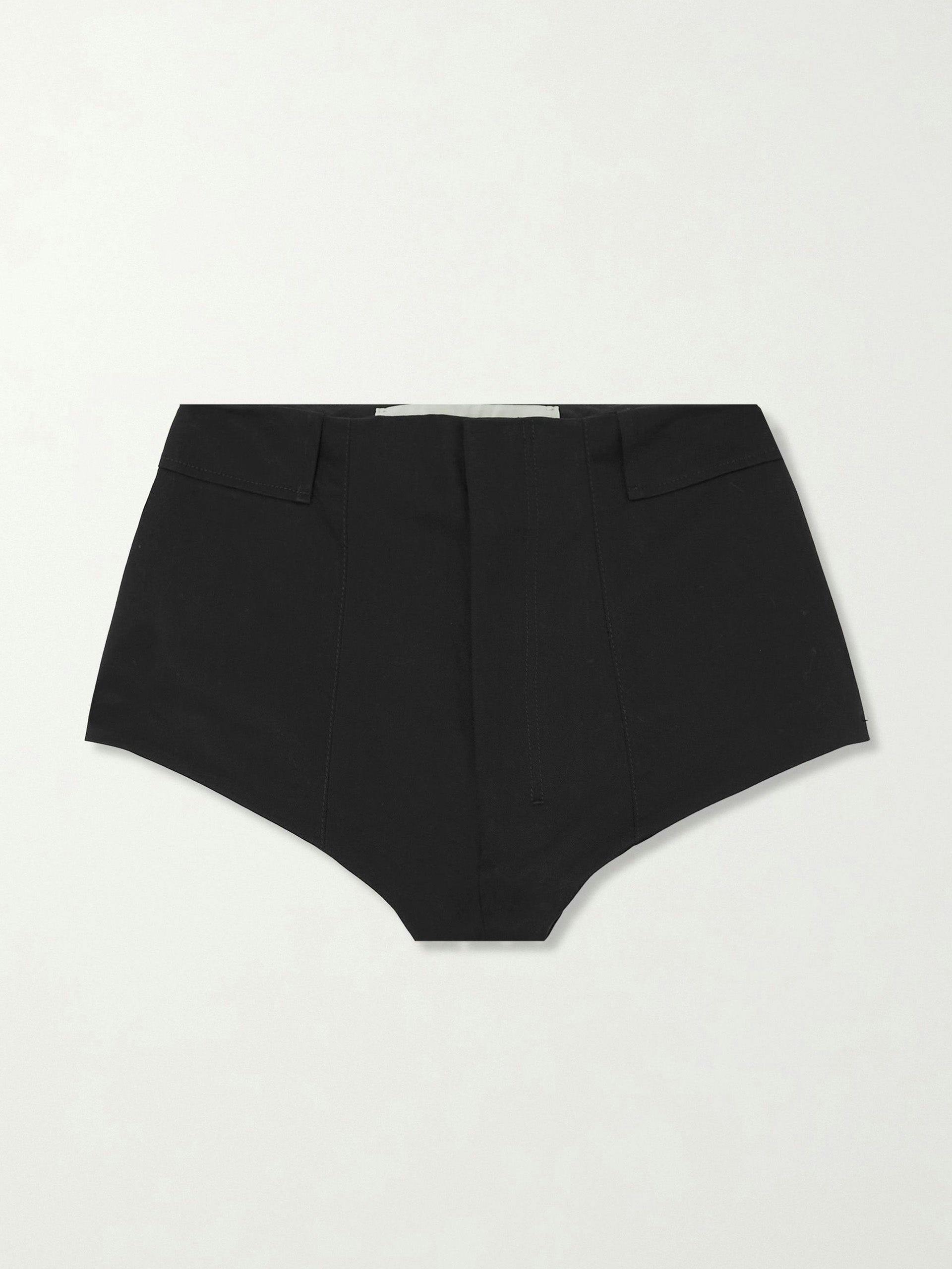 Benoni high-rise cotton-twill shorts