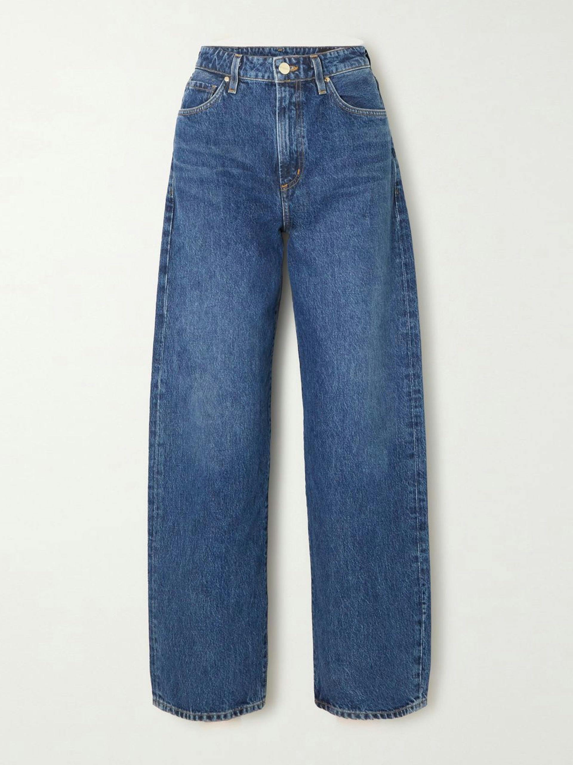 Blue high-rise tapered organic jeans