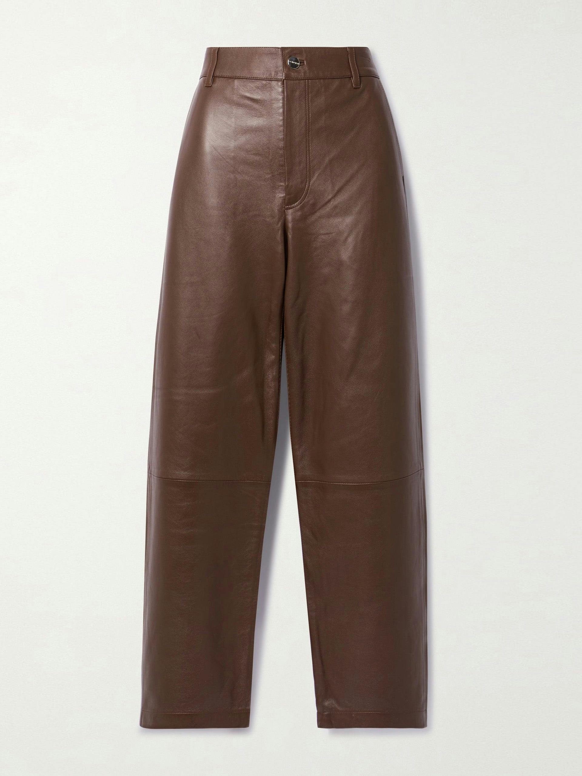 Trey stretch-leather straight-leg pants