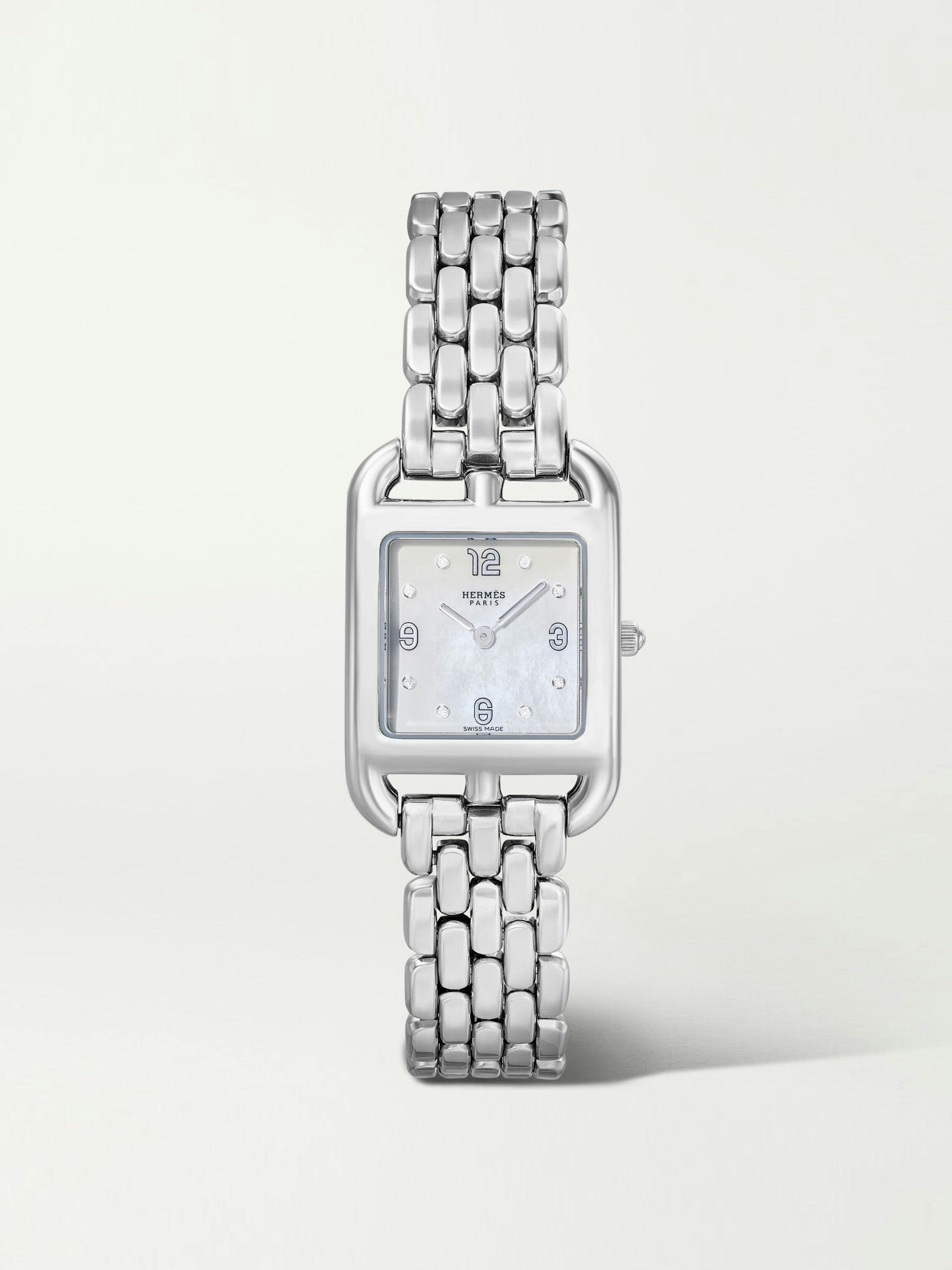 Mother-of-pearl and diamond watch