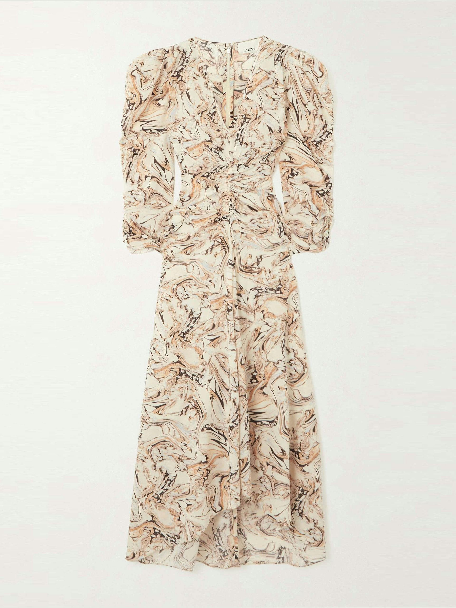 Albini printed silk-crepe midi dress
