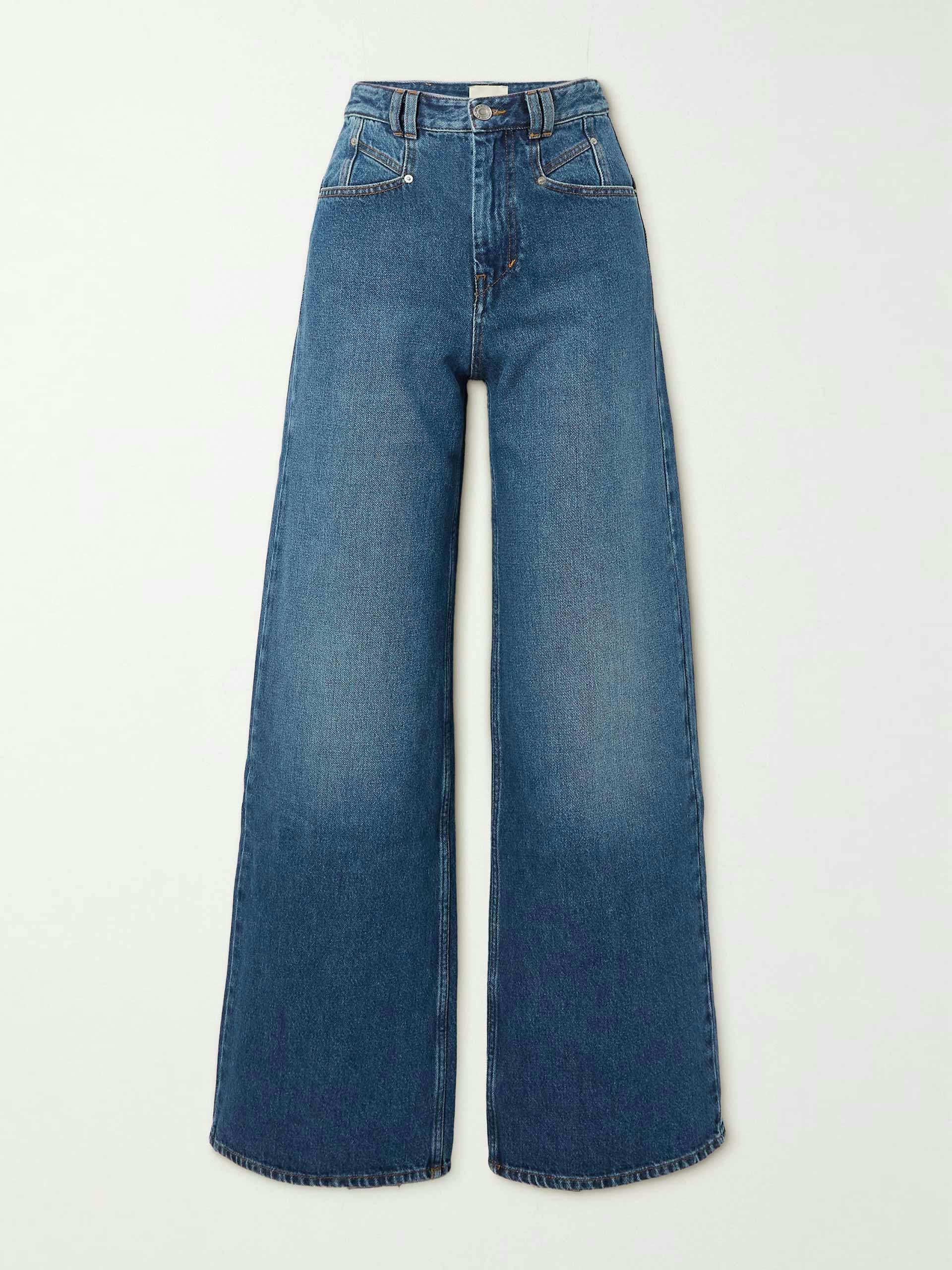 Lemony high-rise wide-leg jeans