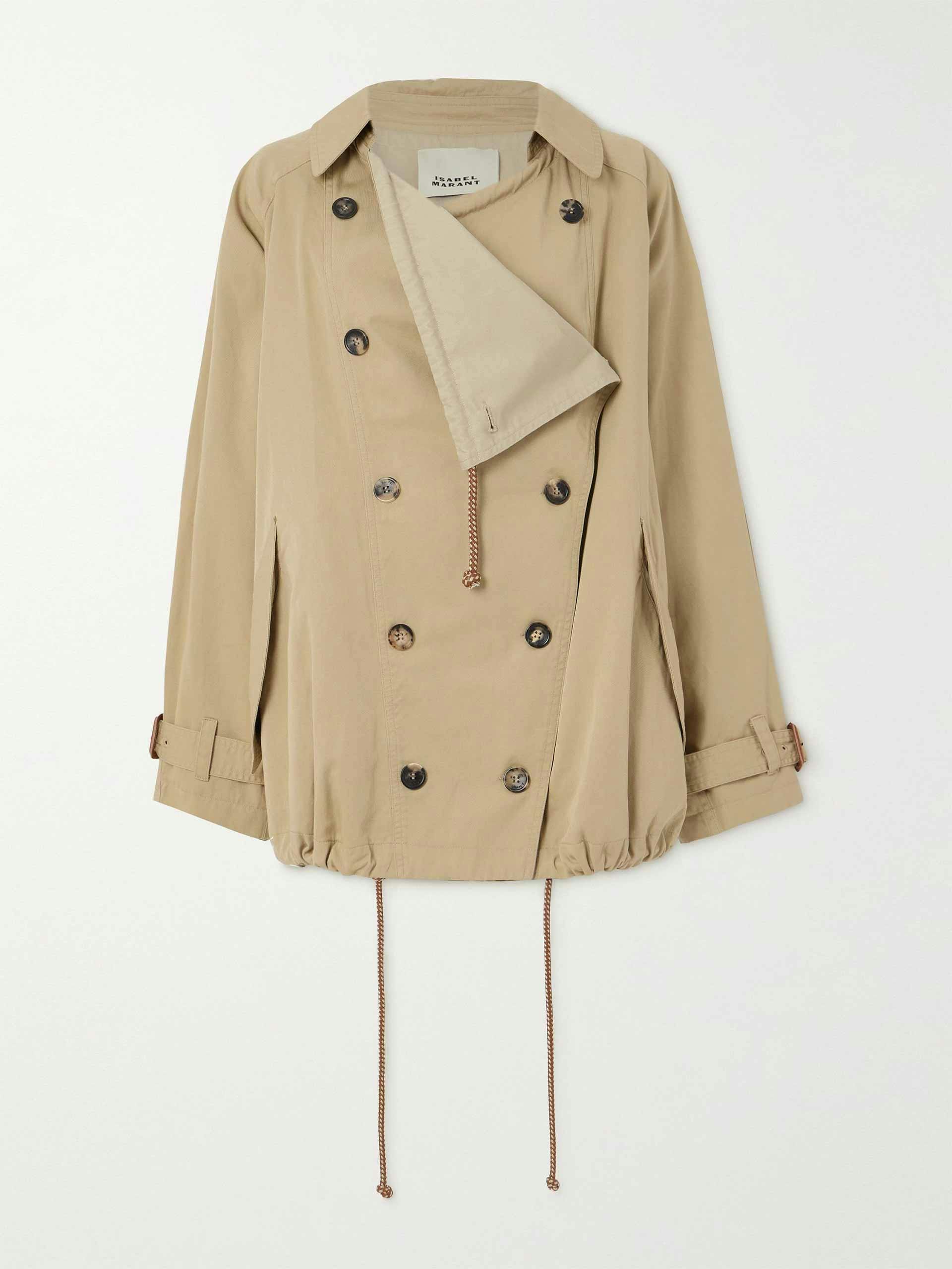 Dusika double-breasted cotton-twill trench coat