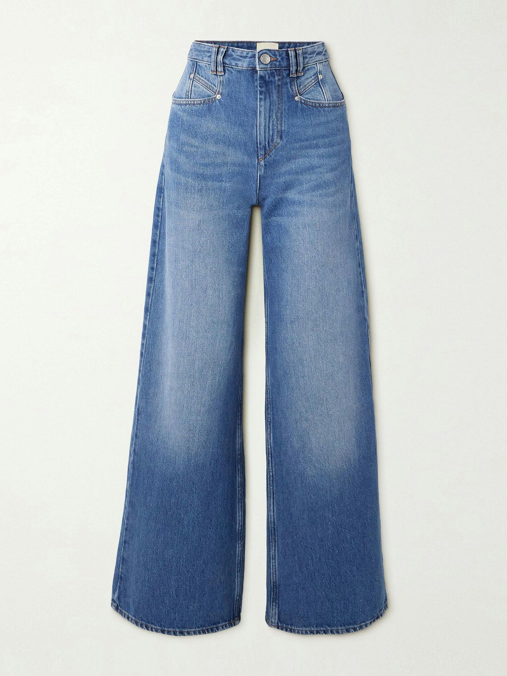 Lemony high-rise wide-leg jeans