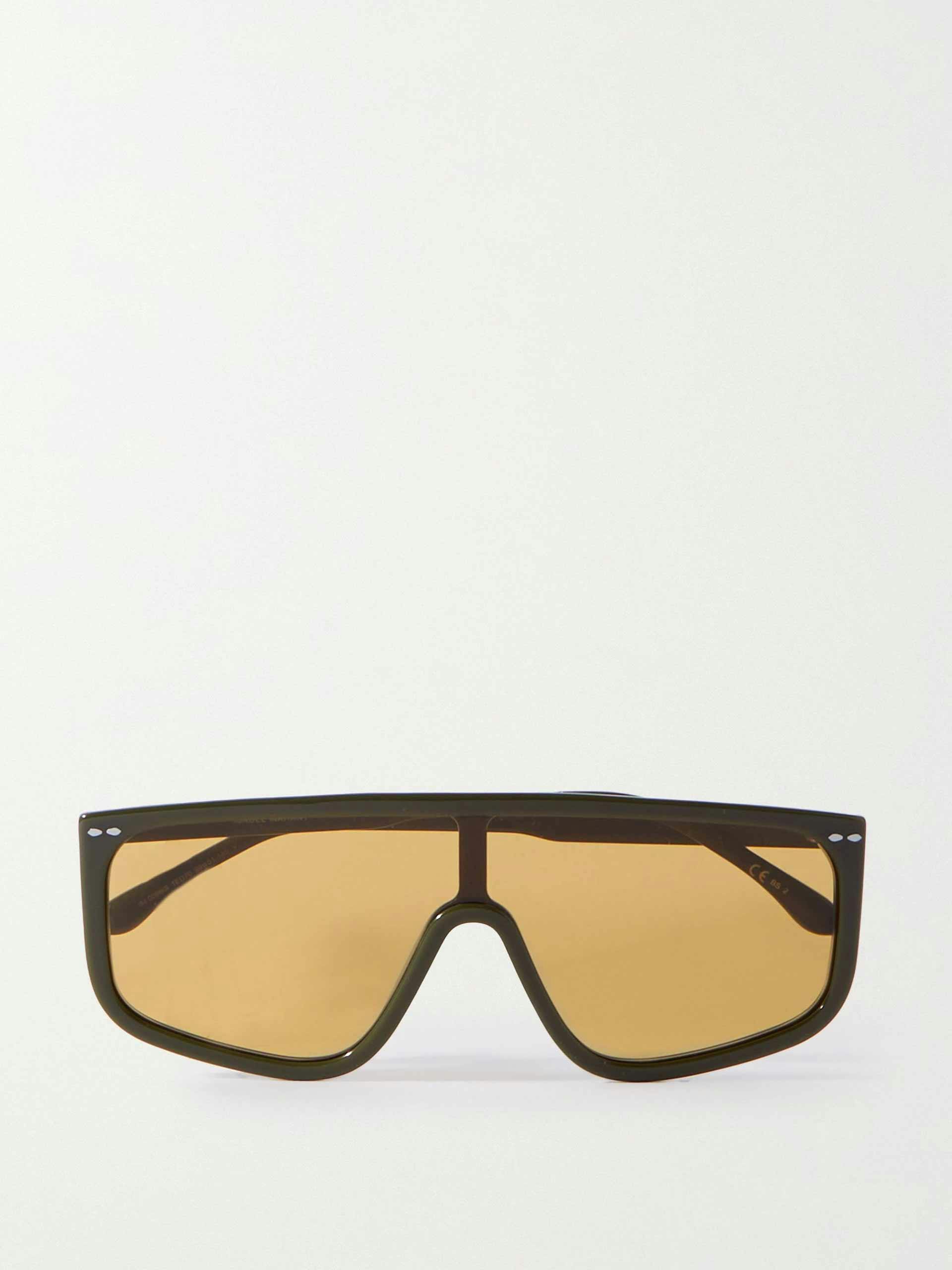 Oversized D-frame acetate sunglasses