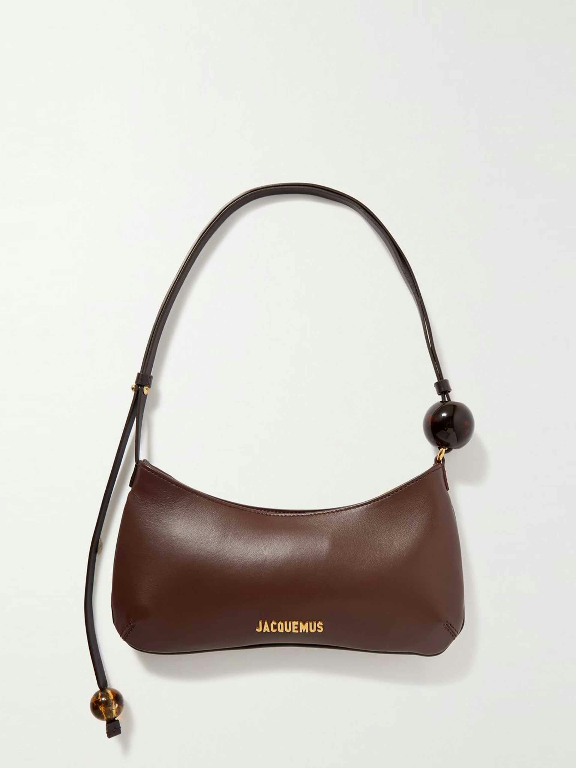 Embellished leather shoulder bag