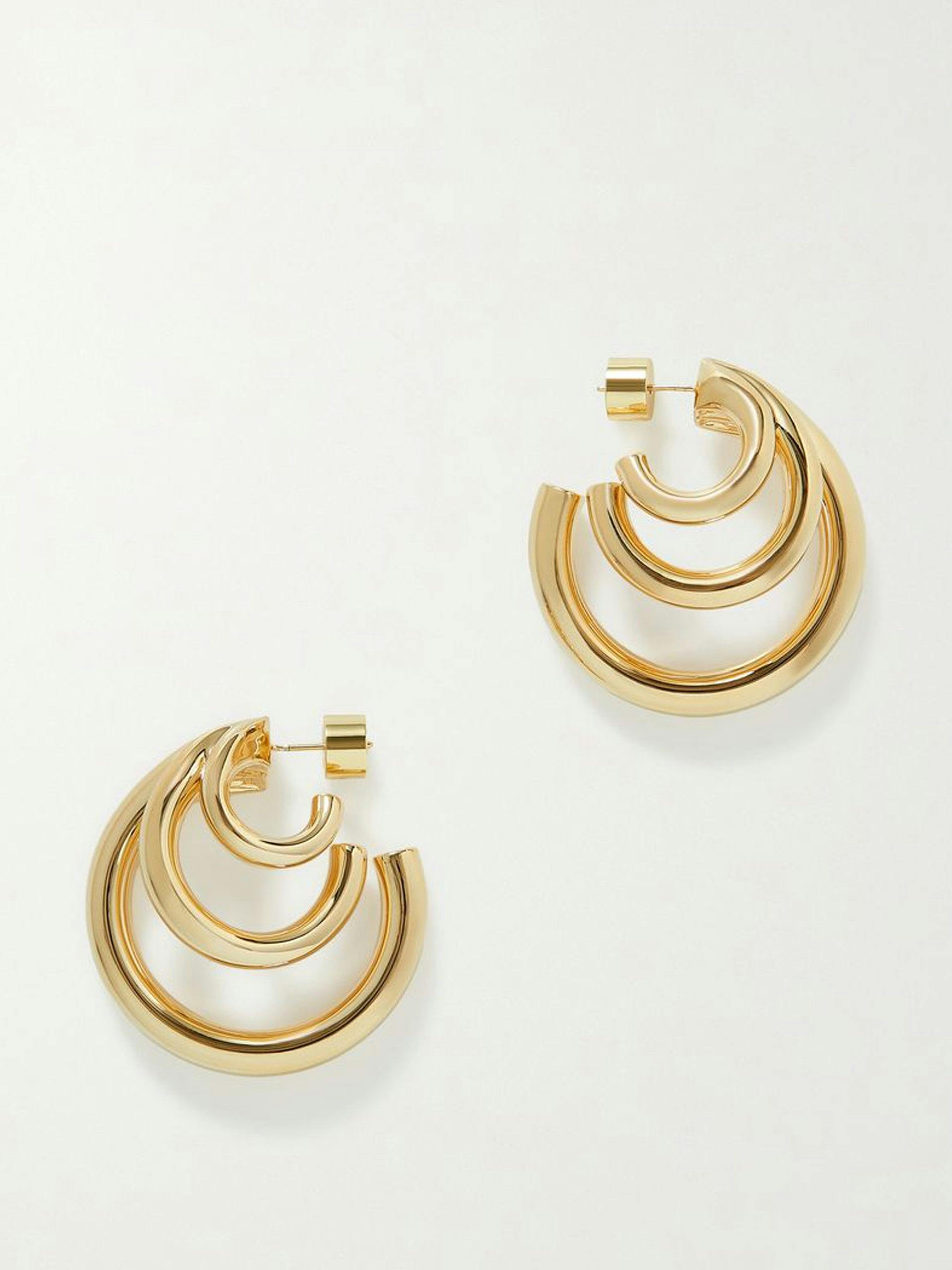 Mini Elise gold-plated hoop earrings