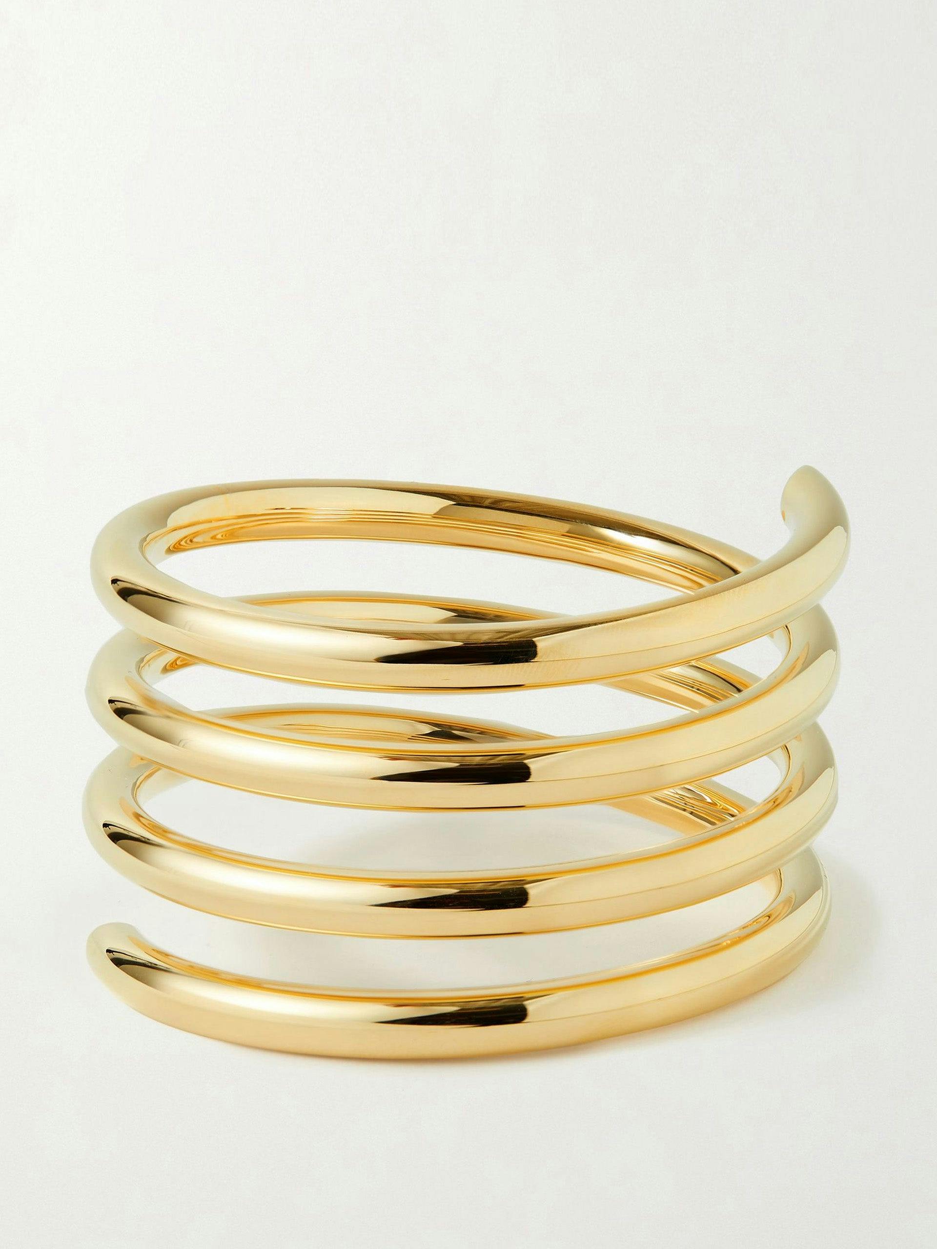 Triple Coil gold-plated bangle