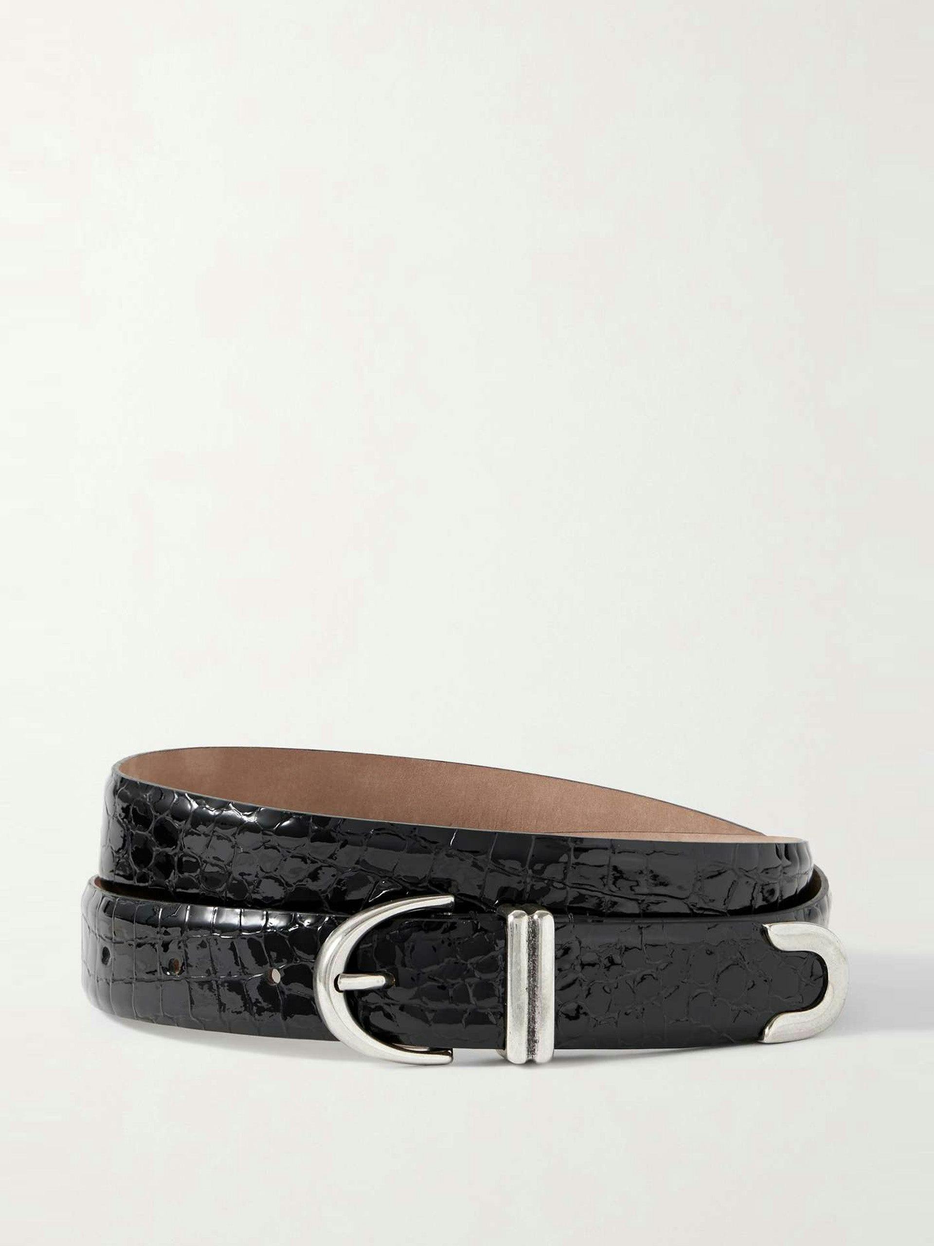 Bambi croc-effect leather belt